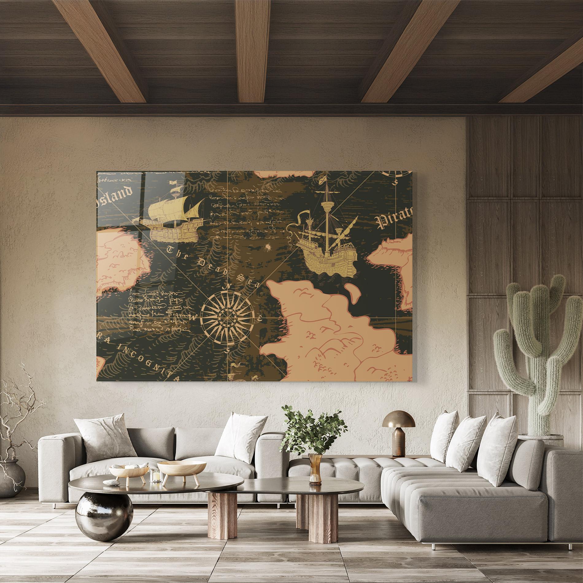 Стъклена картина Cool Old Map mockup 8