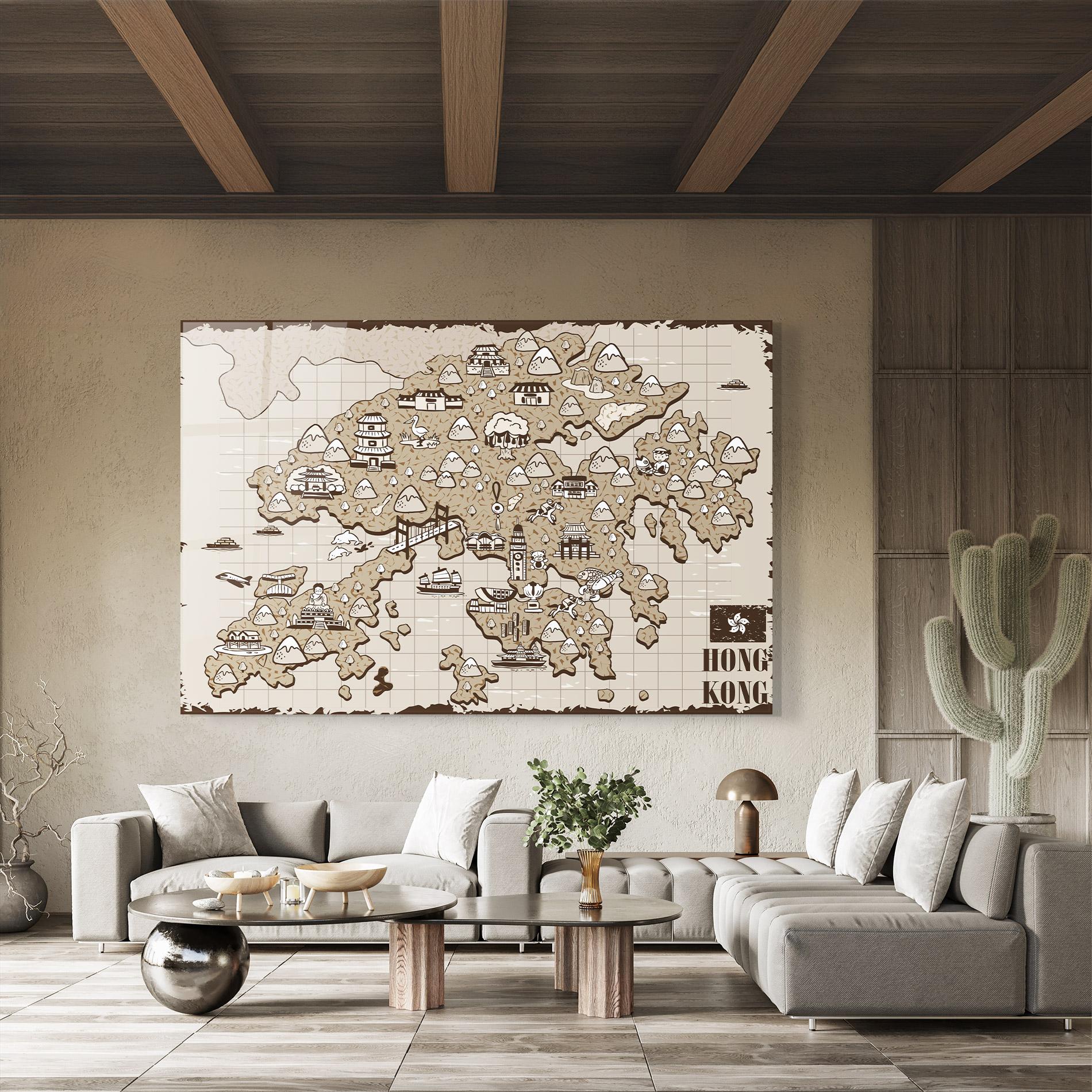 Стъклена картина Hong Kong mockup 8