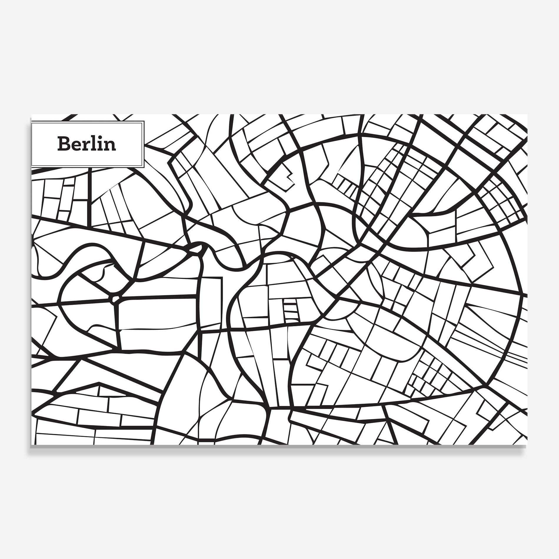 Стъклена картина Berlin Map mockup 0