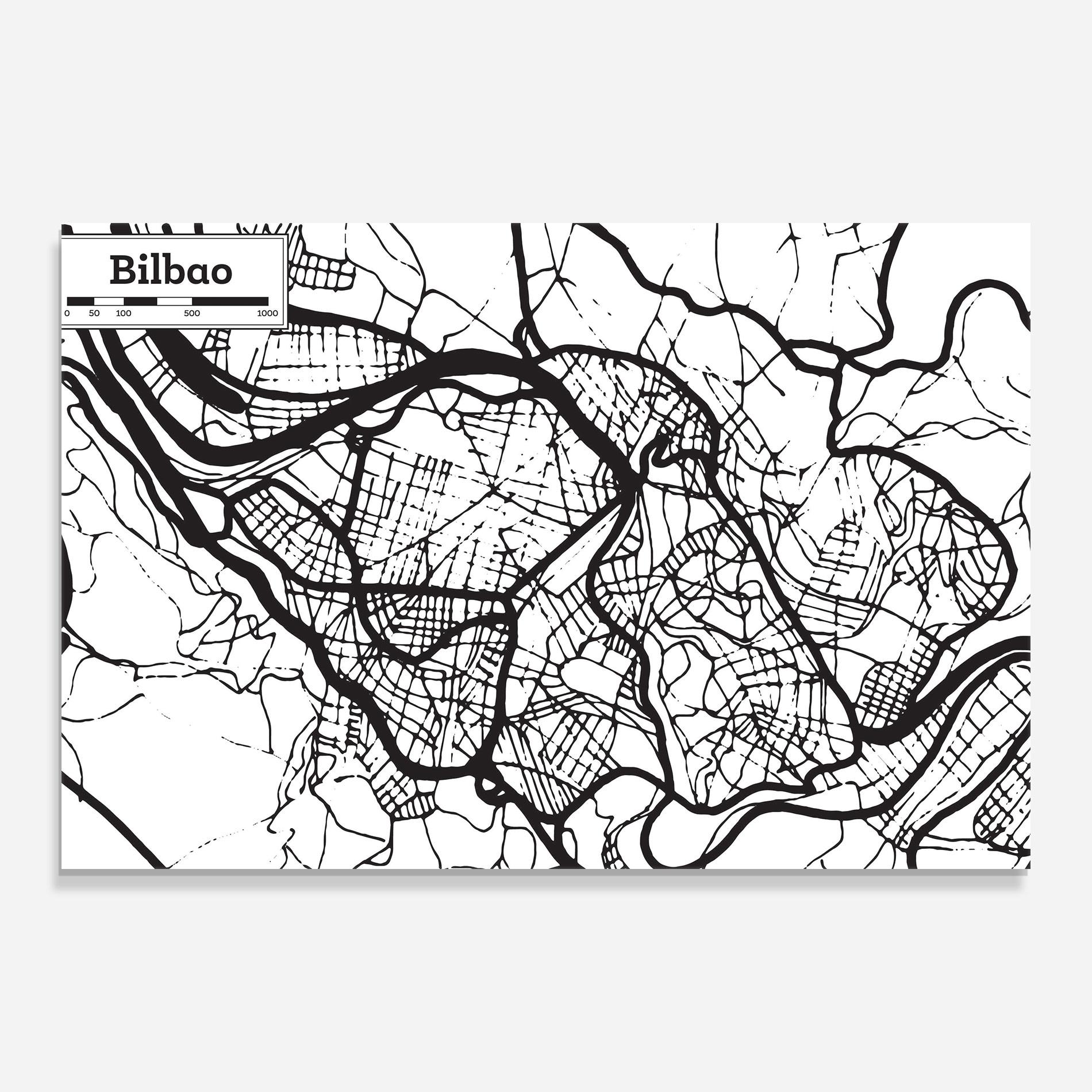 Стъклена картина Bilbao Map mockup 0