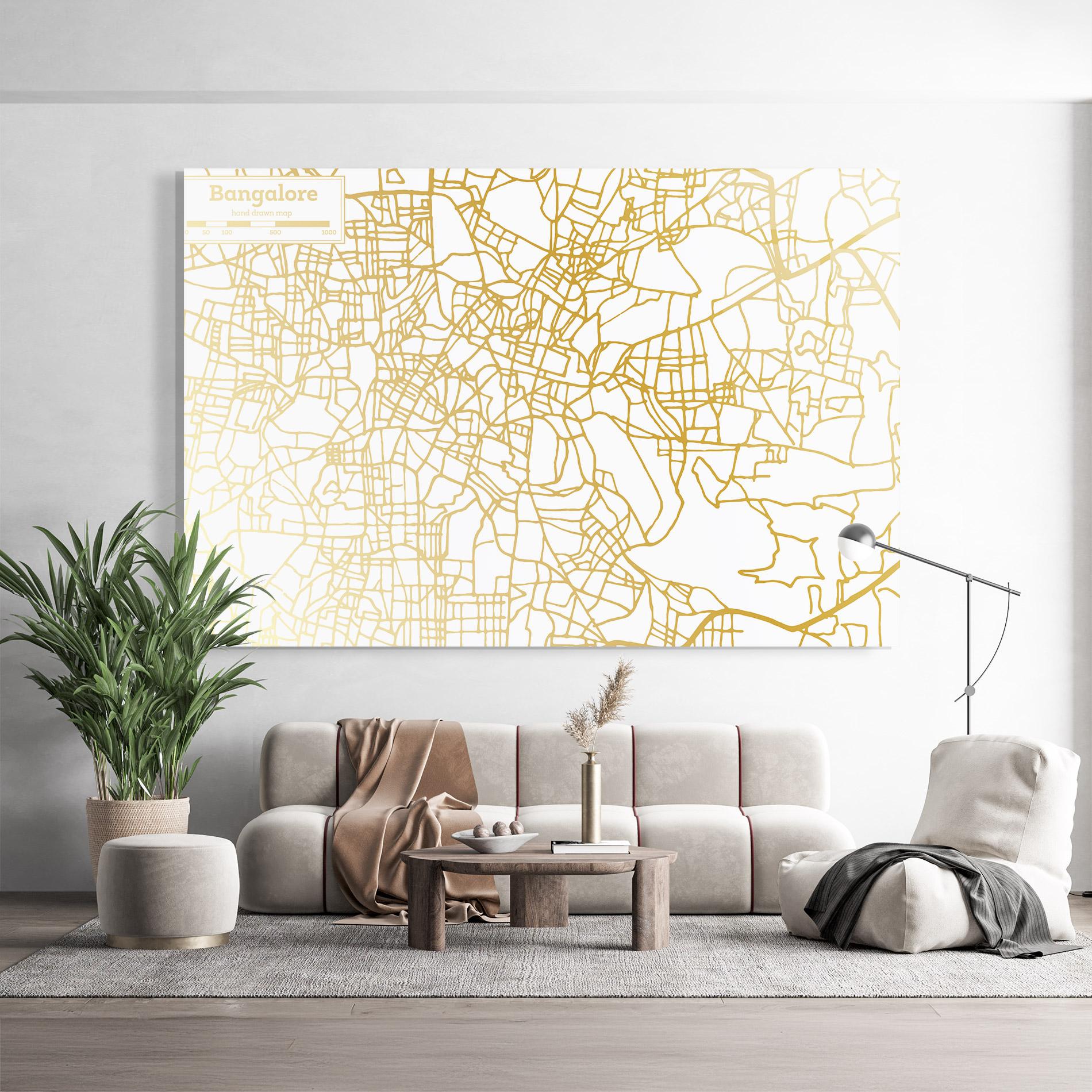 Стъклена картина Bangalore Map mockup 9