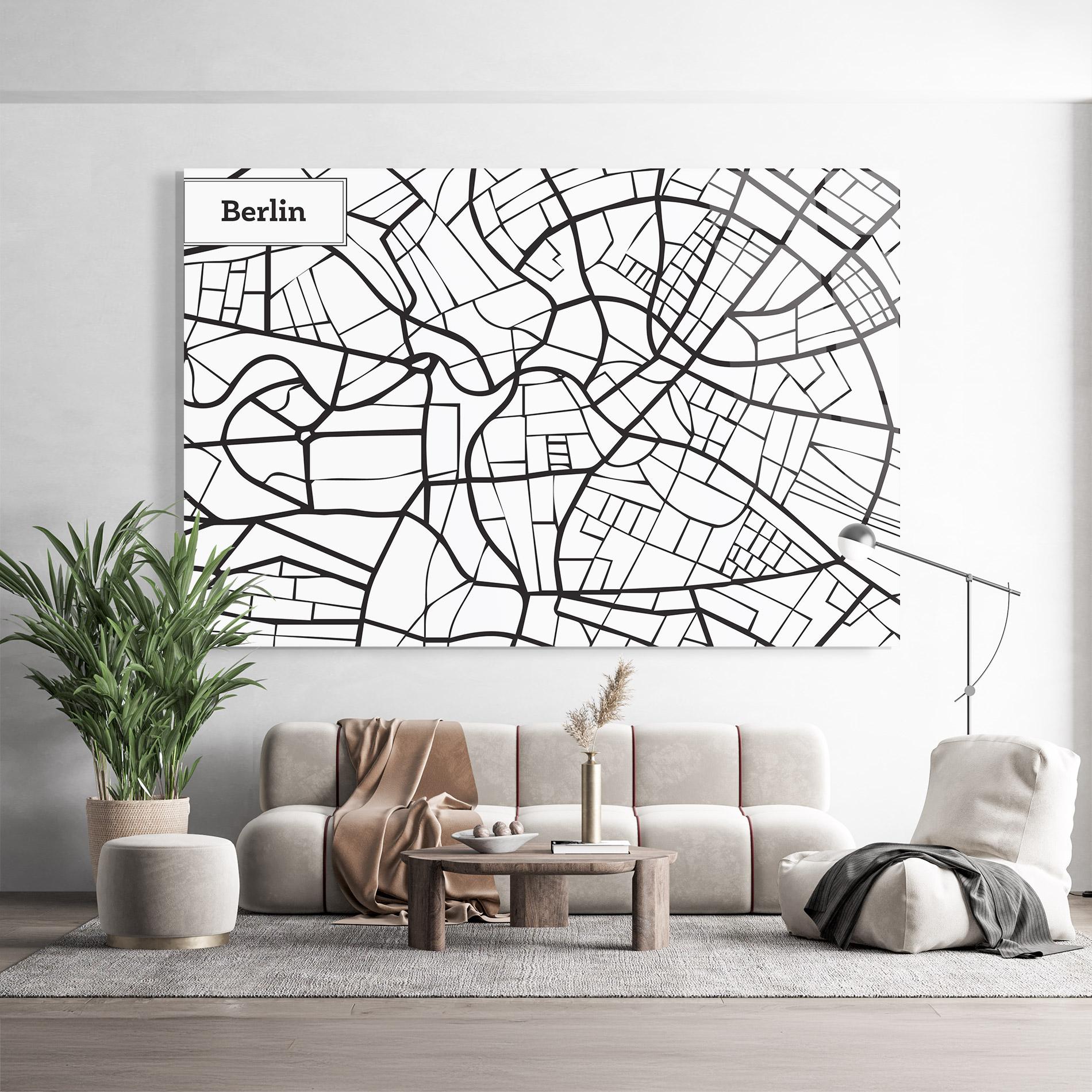 Стъклена картина Berlin Map mockup 9