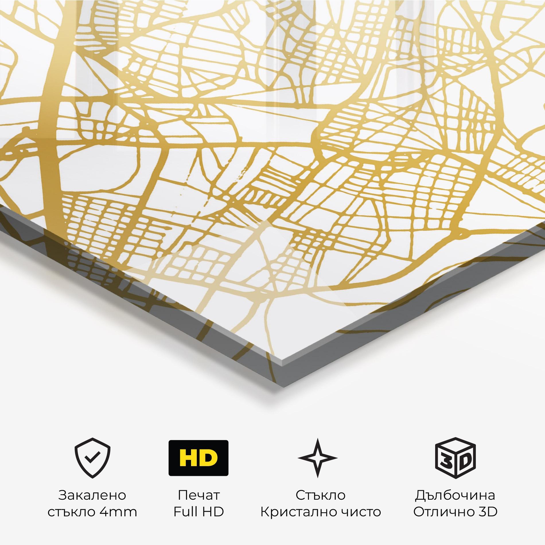 Стъклена картина Alcala De Henares Map mockup 3