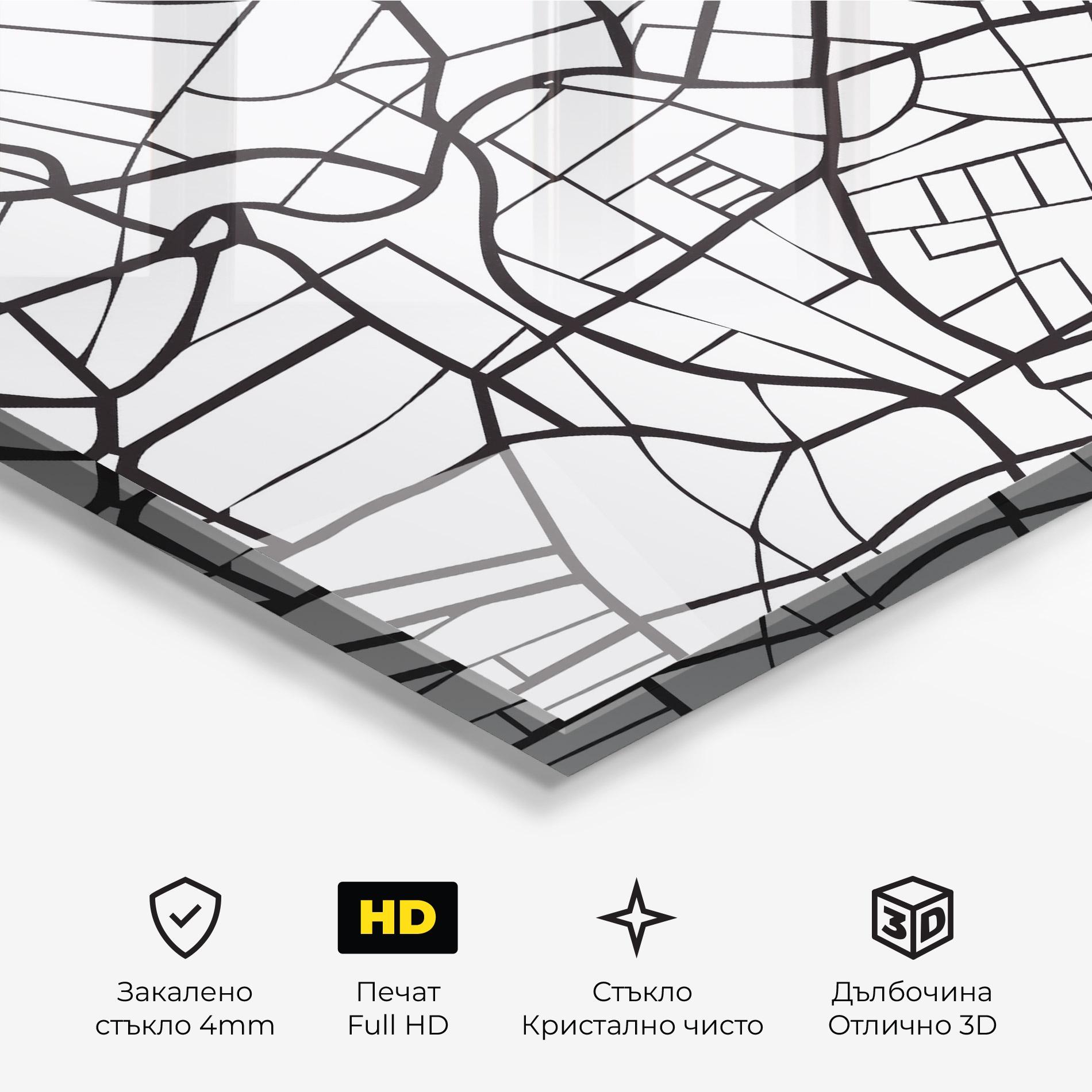 Стъклена картина Berlin Map mockup 3