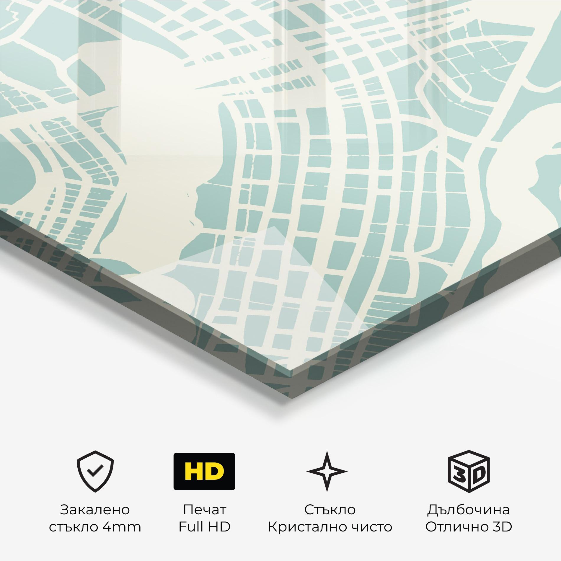 Стъклена картина Brasilia Map mockup 3
