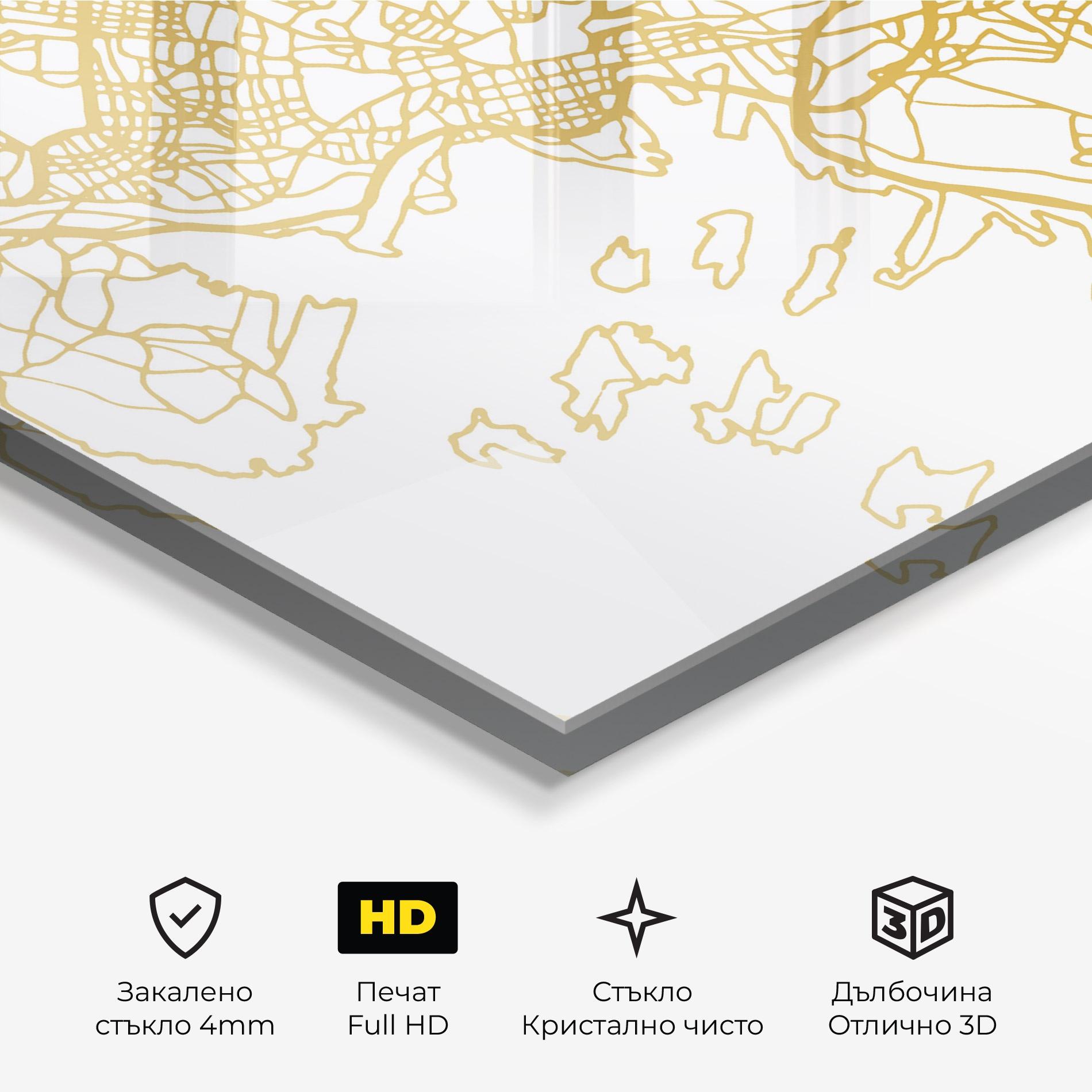 Стъклена картина Oslo Gold Map mockup 3