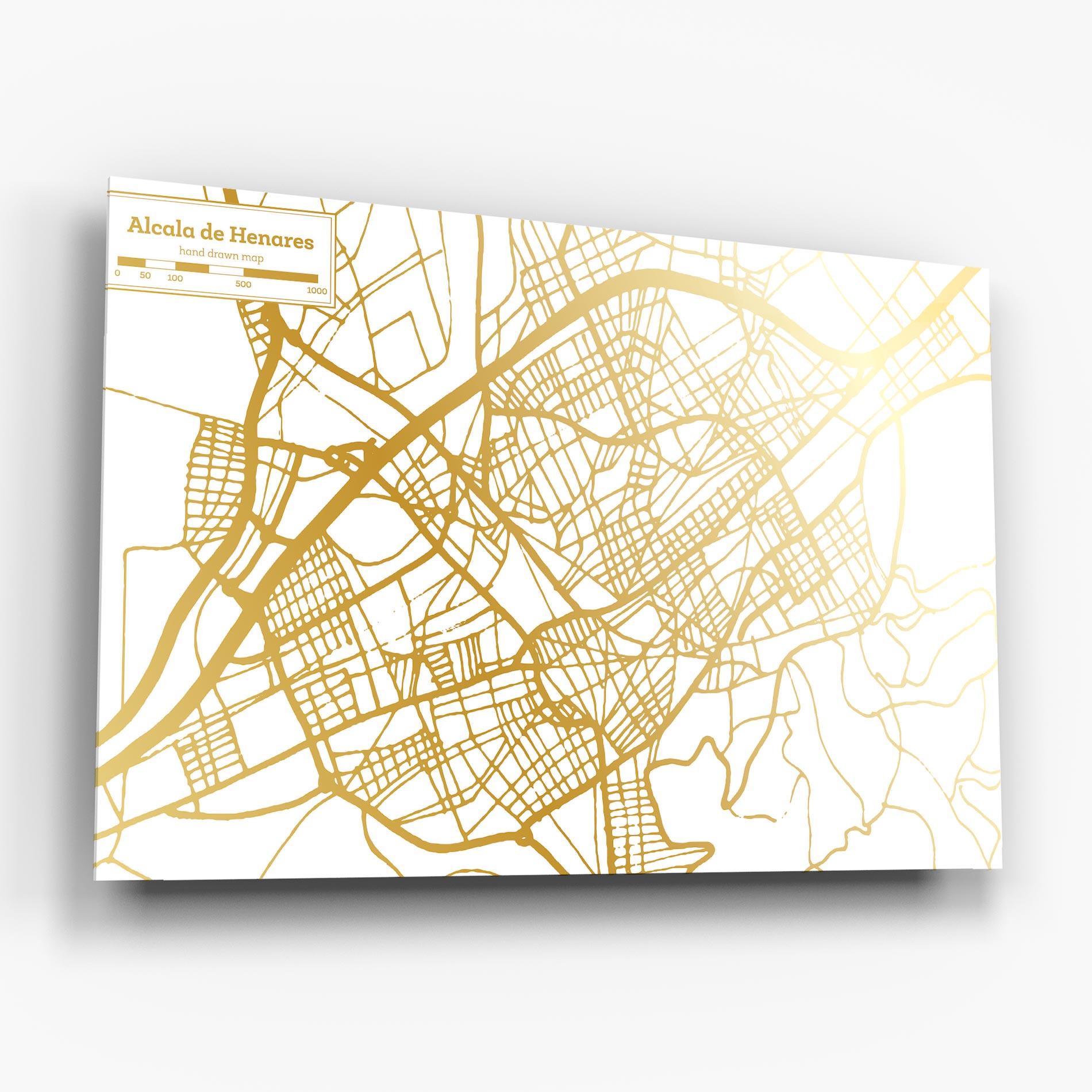 Стъклена картина Alcala De Henares Map mockup 6