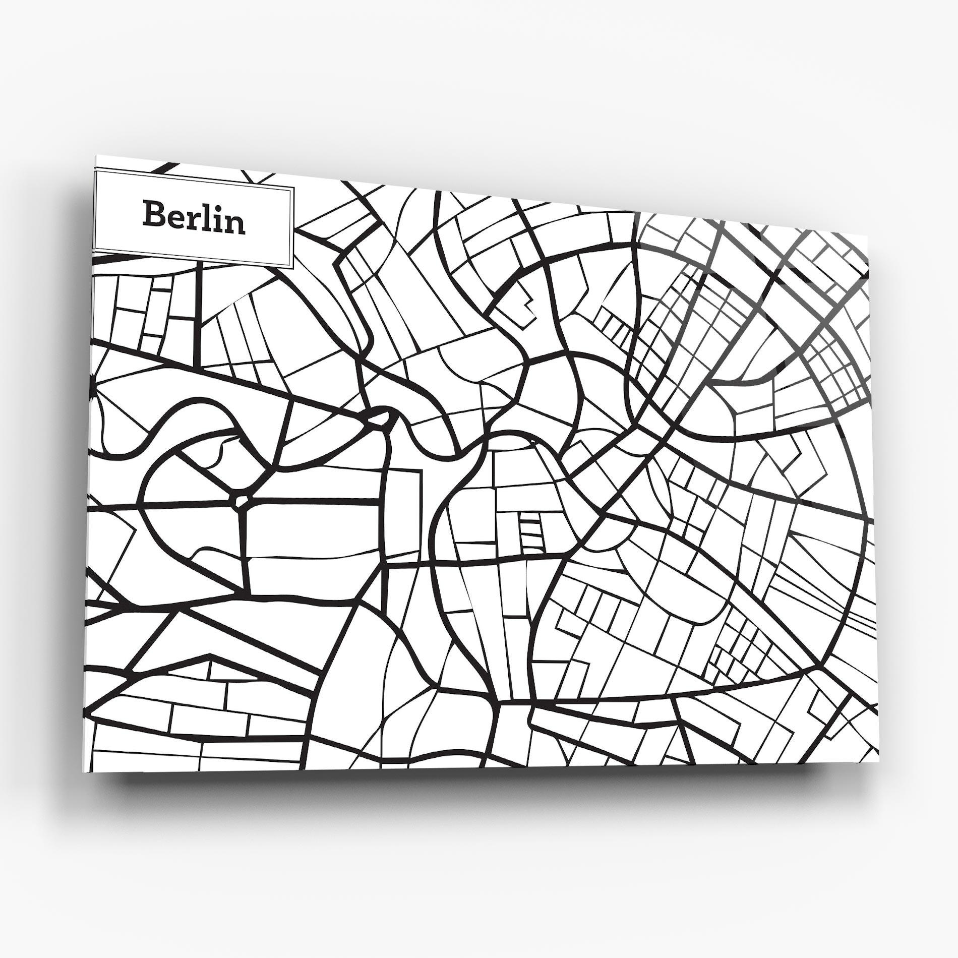 Стъклена картина Berlin Map mockup 6