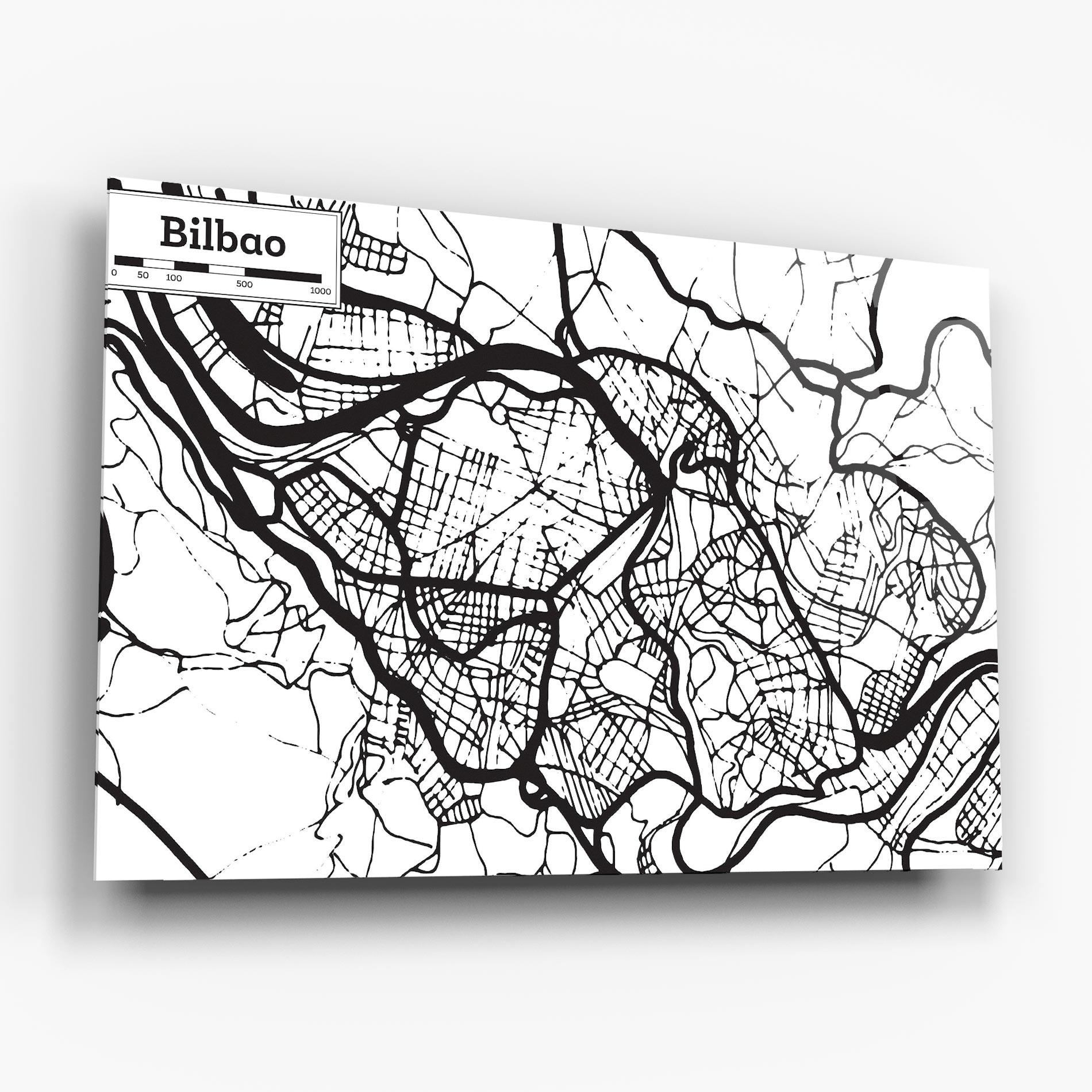Стъклена картина Bilbao Map mockup 6
