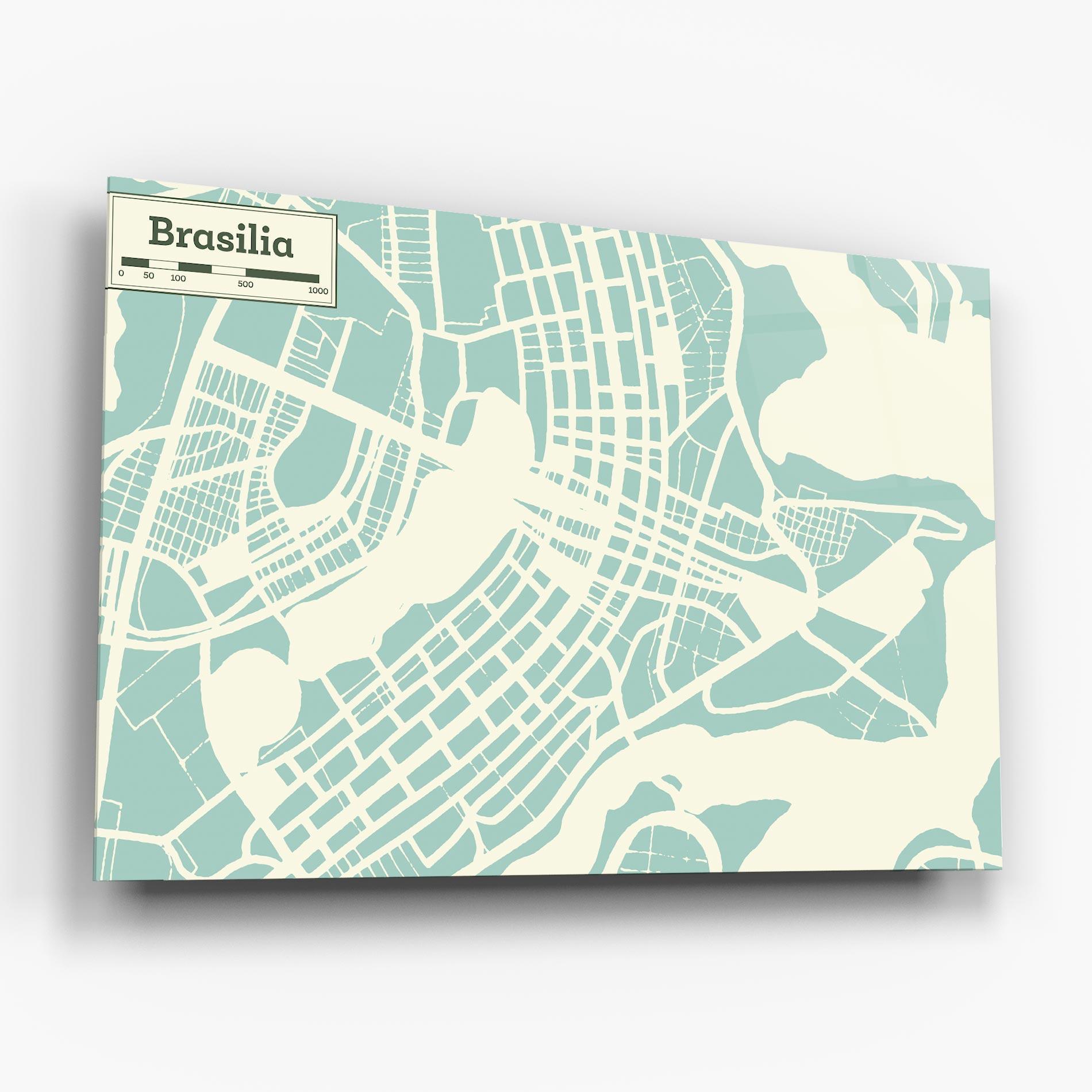 Стъклена картина Brasilia Map mockup 6