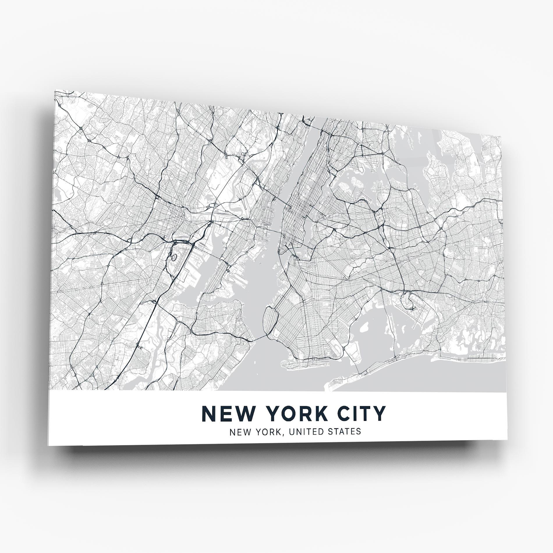 Стъклена картина New York Map mockup 6