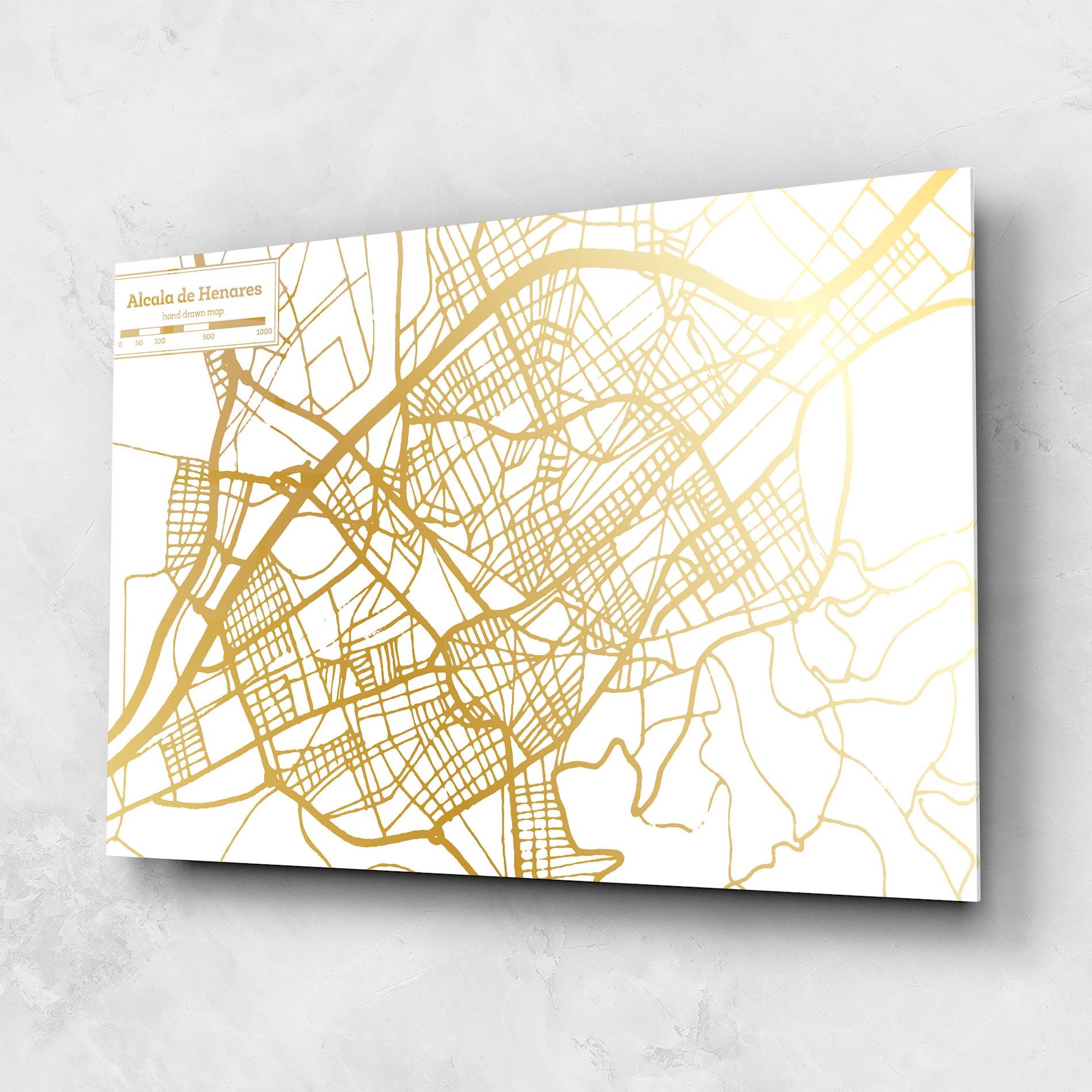 Стъклена картина Alcala De Henares Map mockup 1