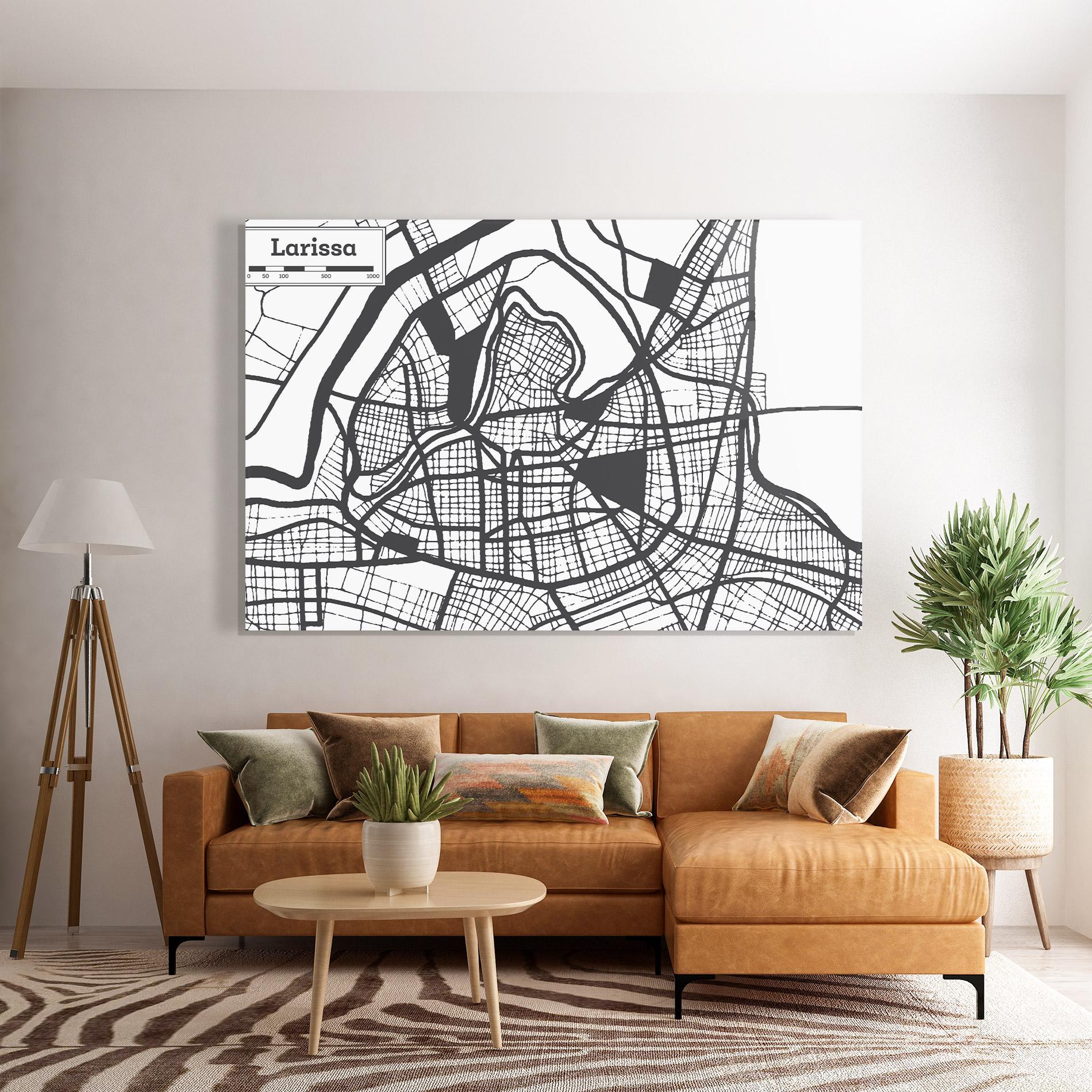 Стъклена картина Larissa Map mockup 7