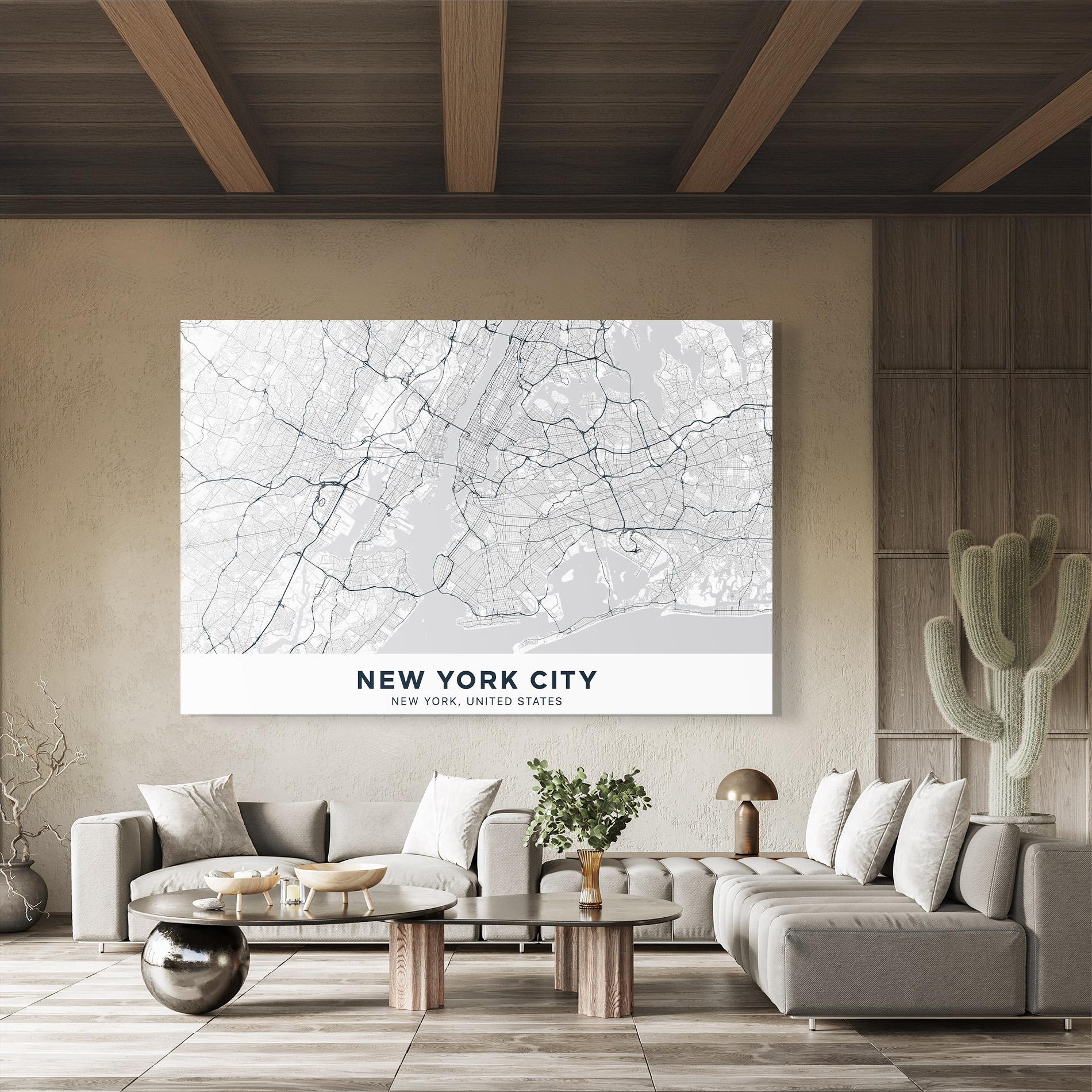 Стъклена картина New York Map mockup 8