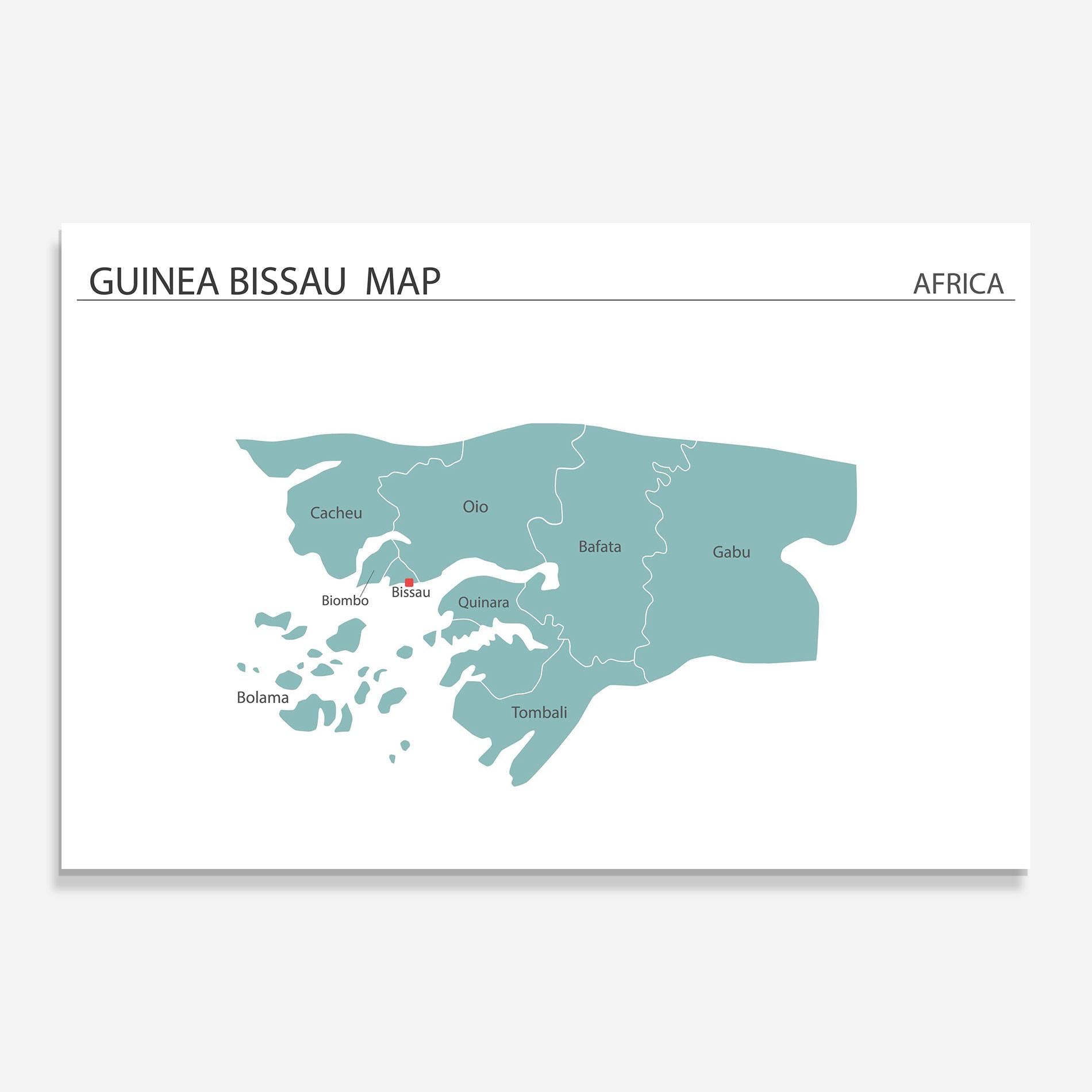 Стъклена картина Guinea Bissau Map mockup 0