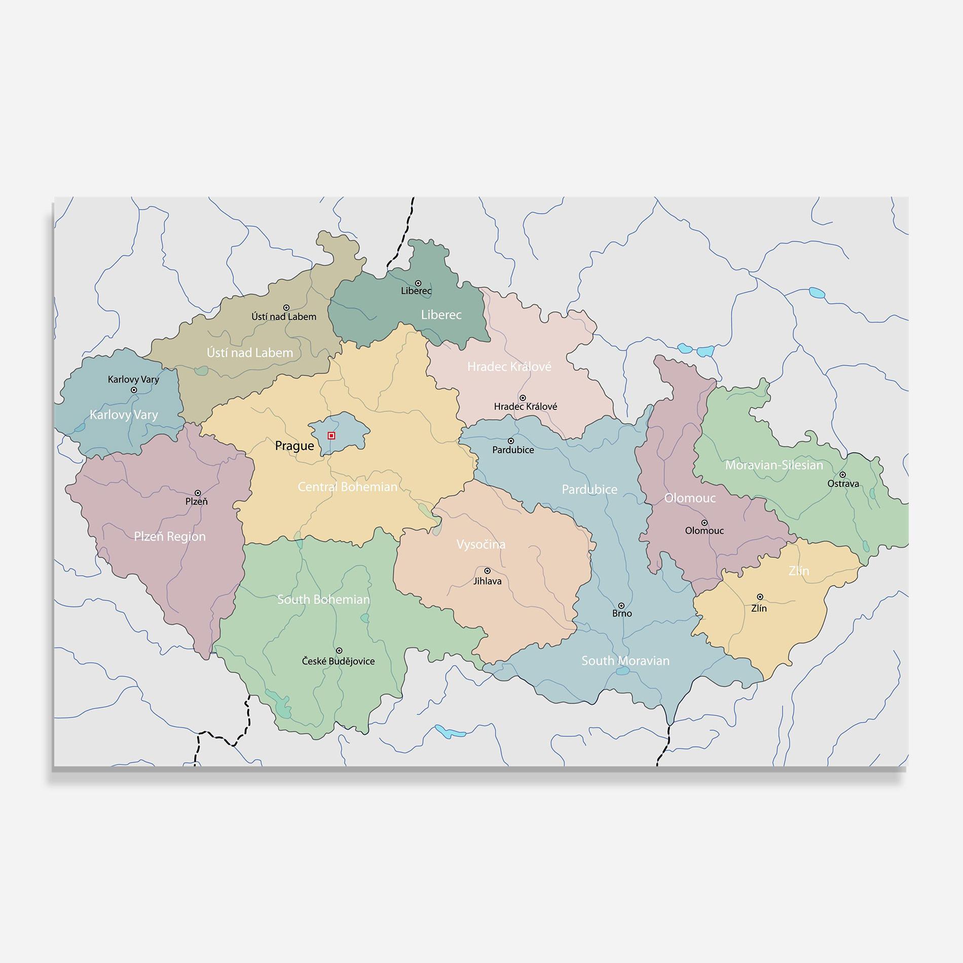 Стъклена картина Map Czech Republic mockup 0