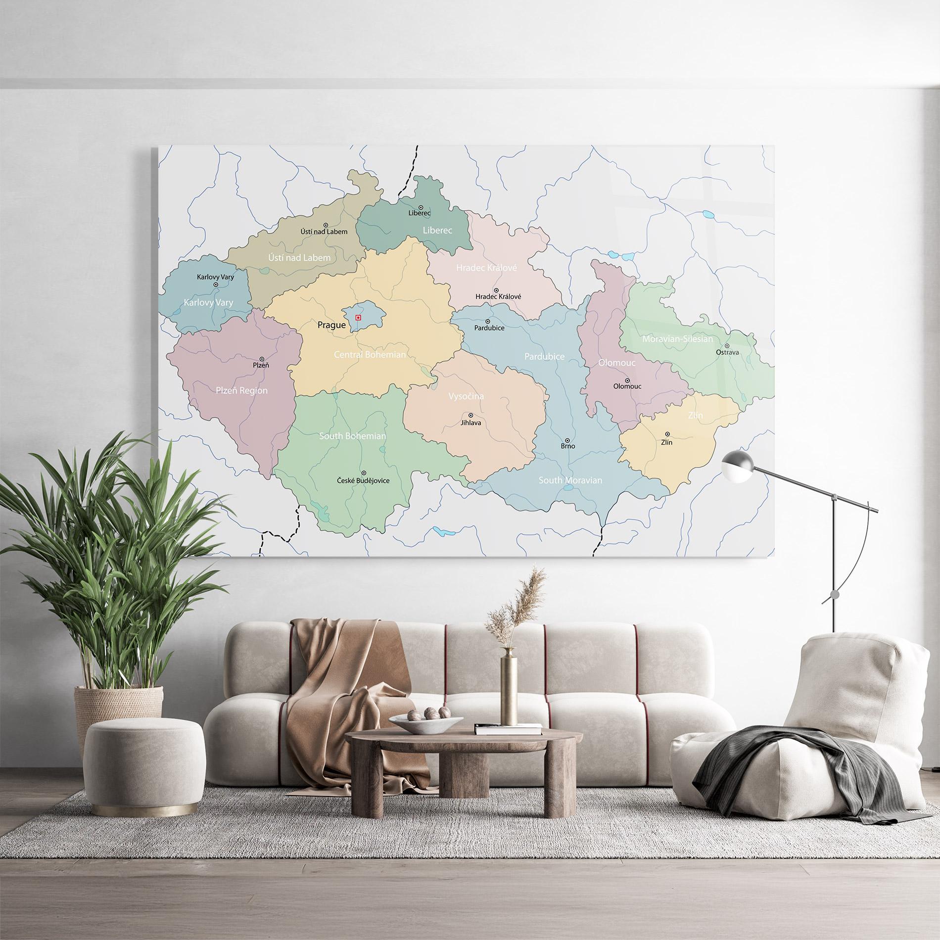 Стъклена картина Map Czech Republic mockup 9