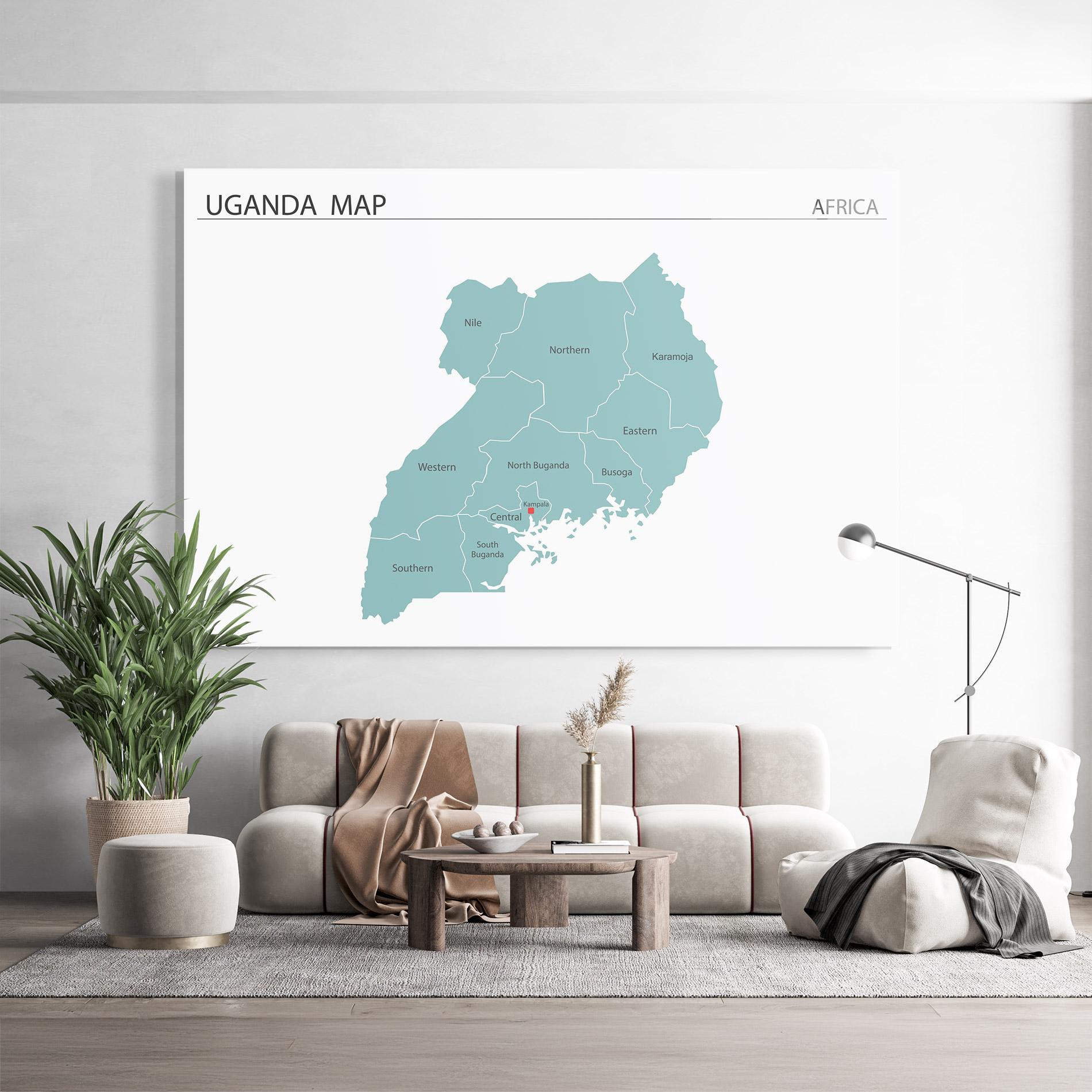 Стъклена картина Uganda Map mockup 9