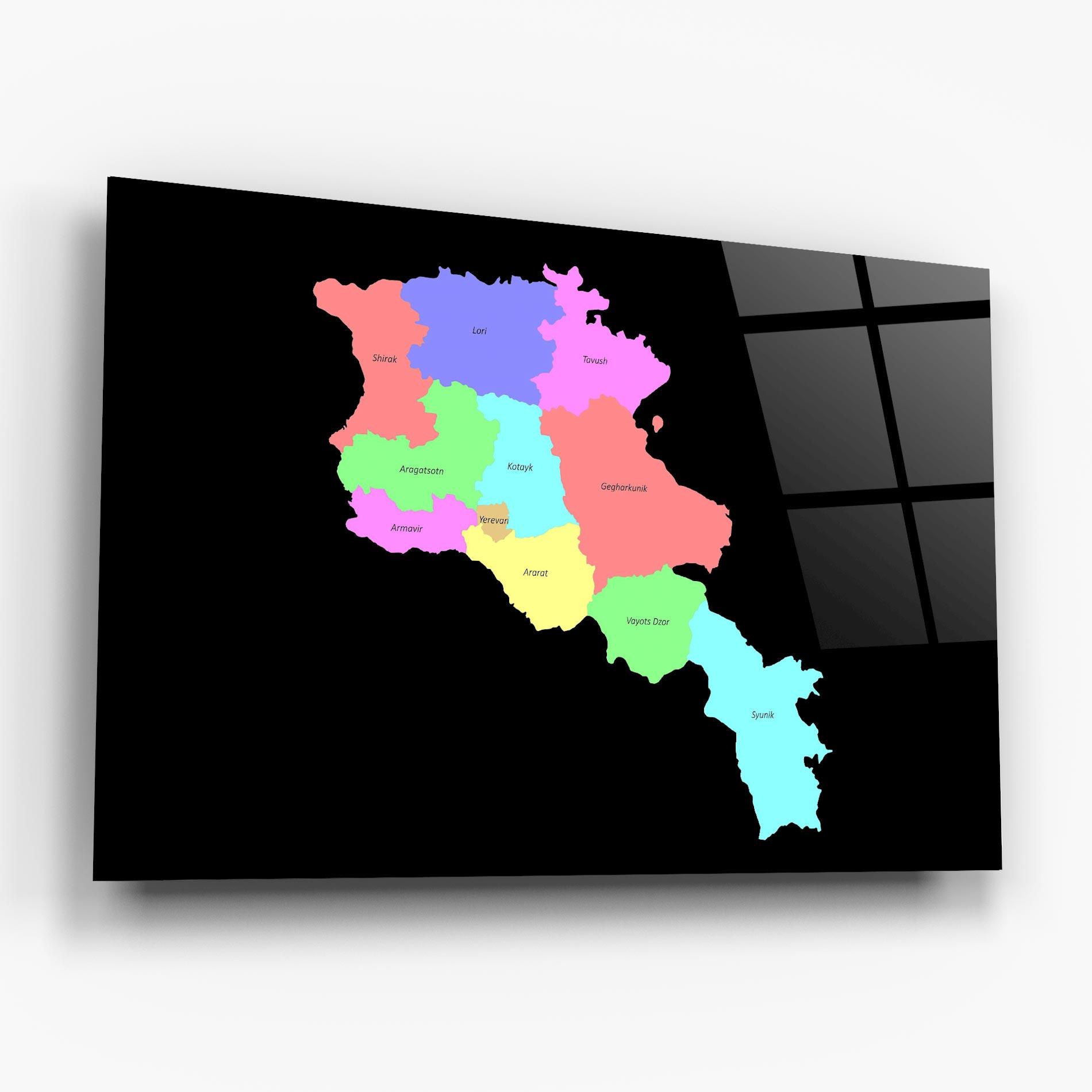 Стъклена картина Armenia Map mockup 6