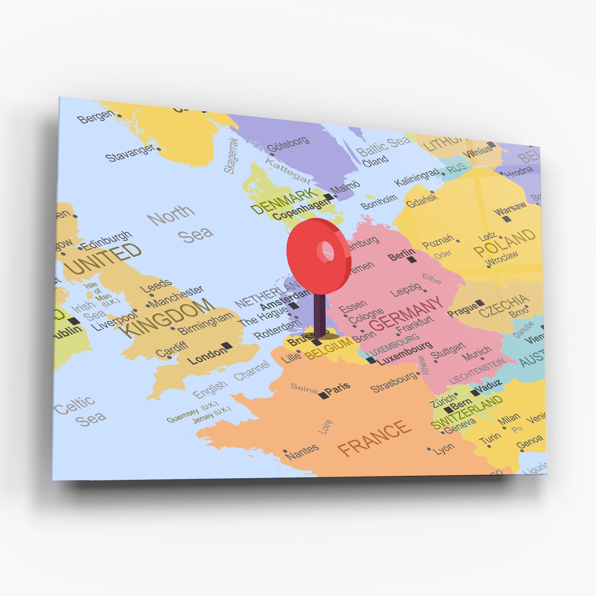 Стъклена картина Belgium Close Up mockup 6