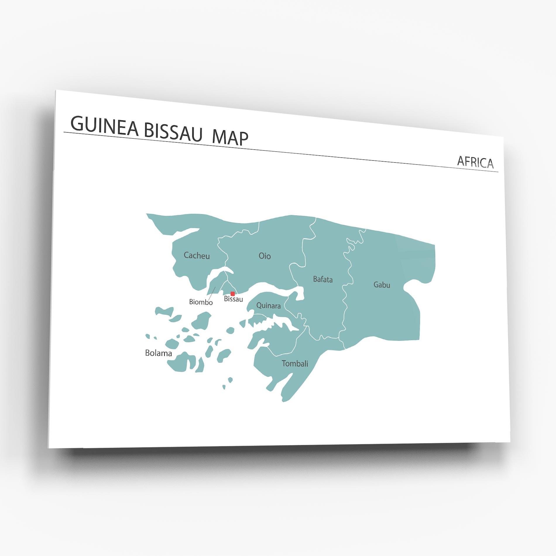 Стъклена картина Guinea Bissau Map mockup 6