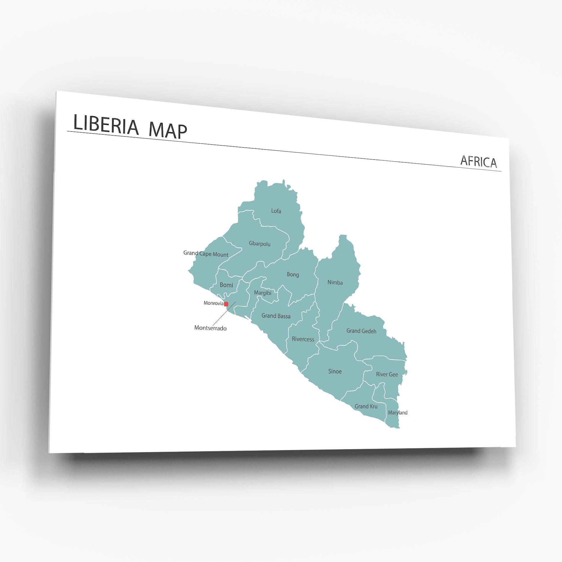 Стъклена картина Liberia Map mockup 6