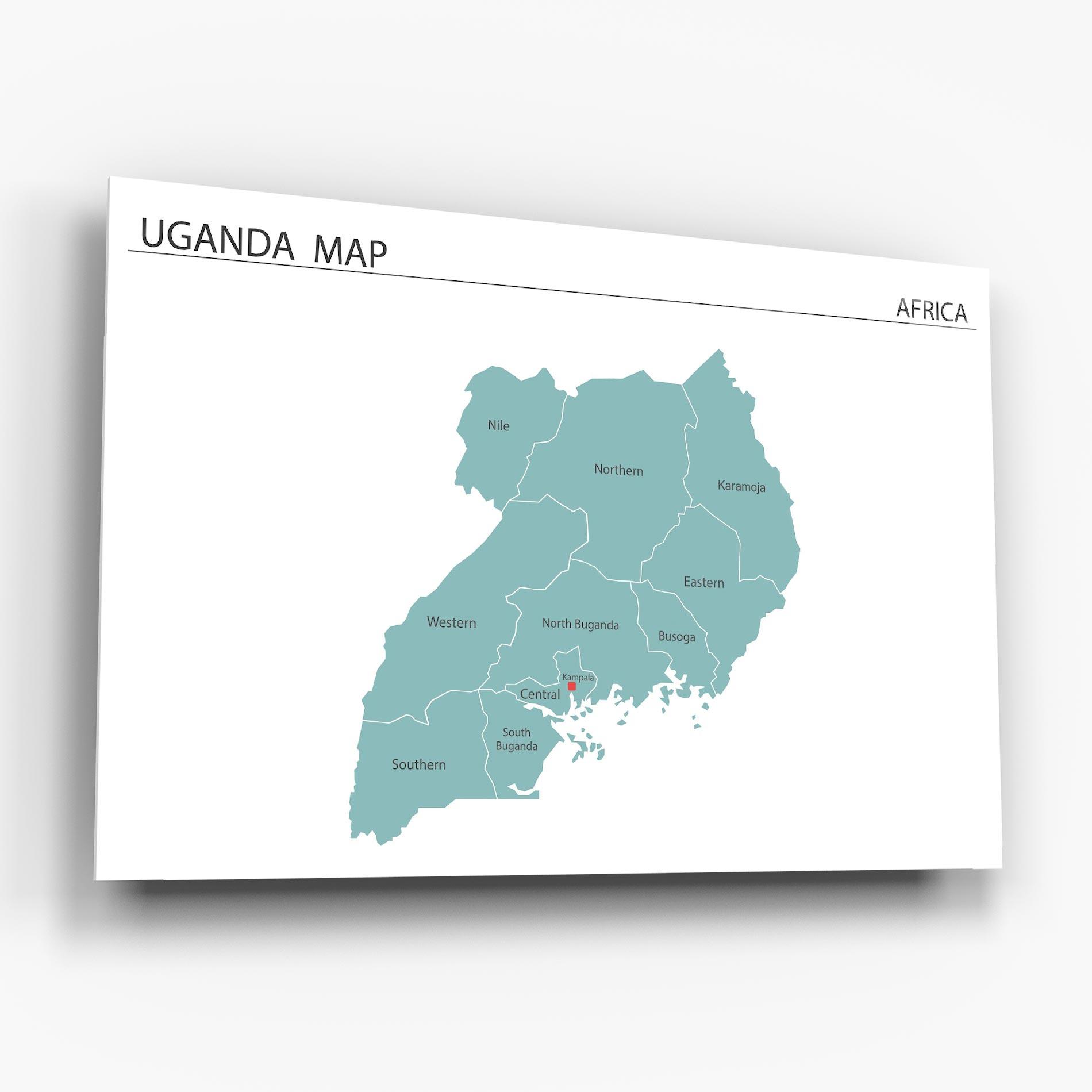 Стъклена картина Uganda Map mockup 6