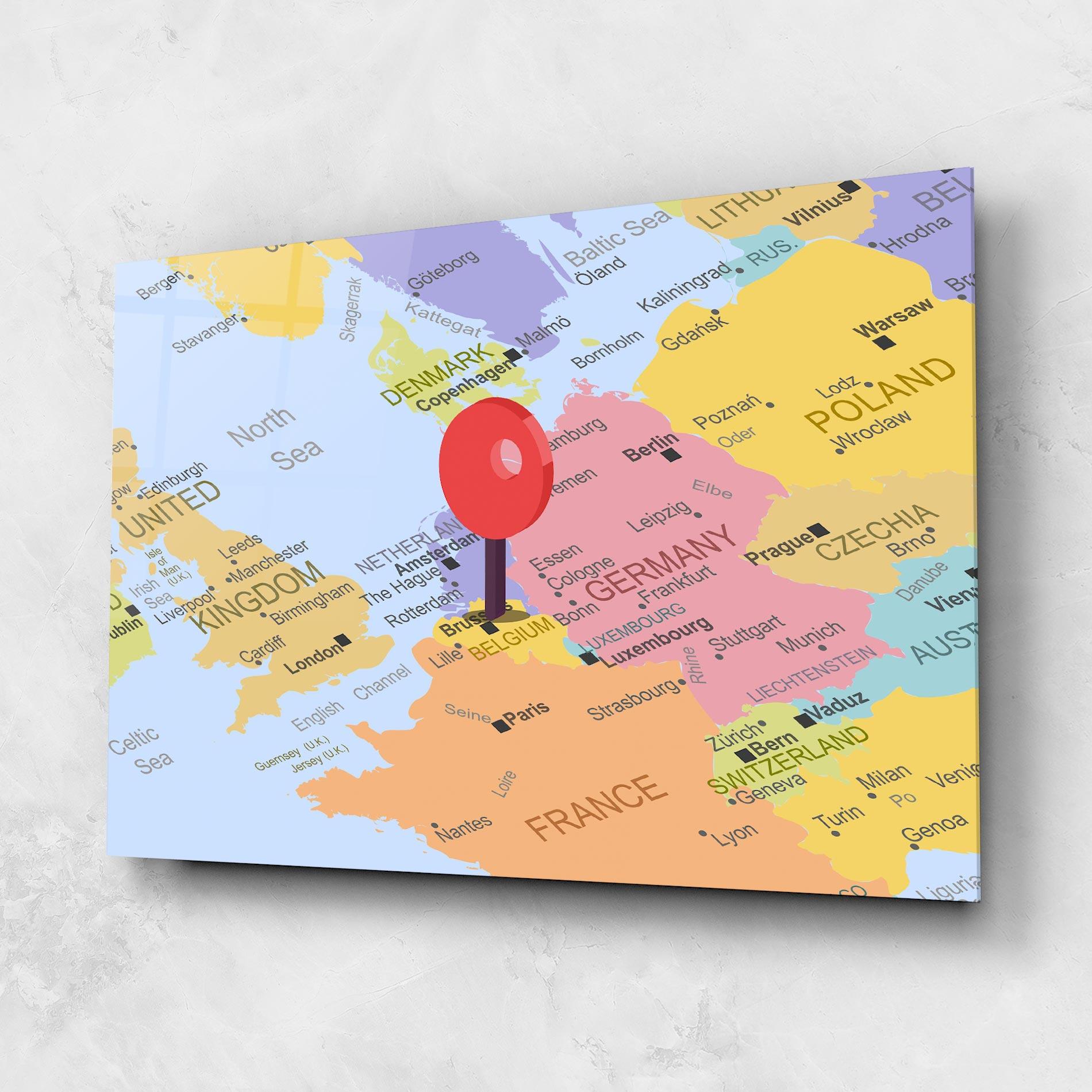 Стъклена картина Belgium Close Up mockup 1