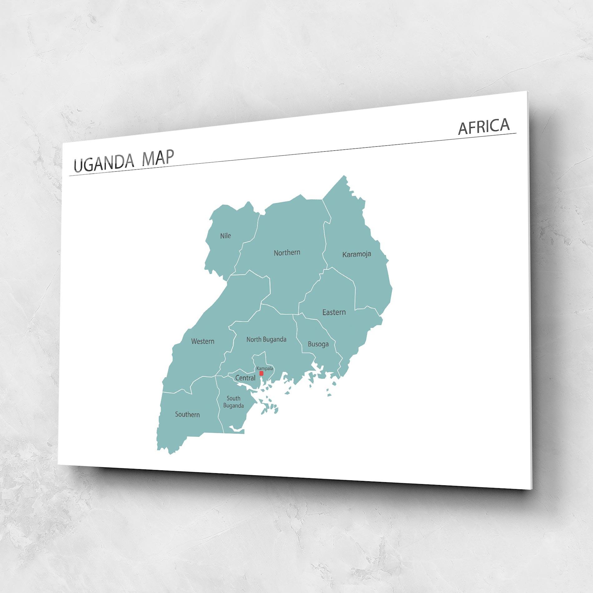 Стъклена картина Uganda Map mockup 1