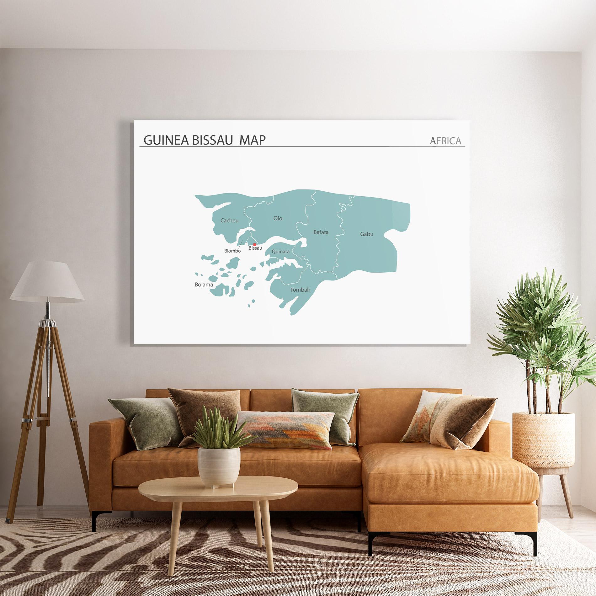 Стъклена картина Guinea Bissau Map mockup 7