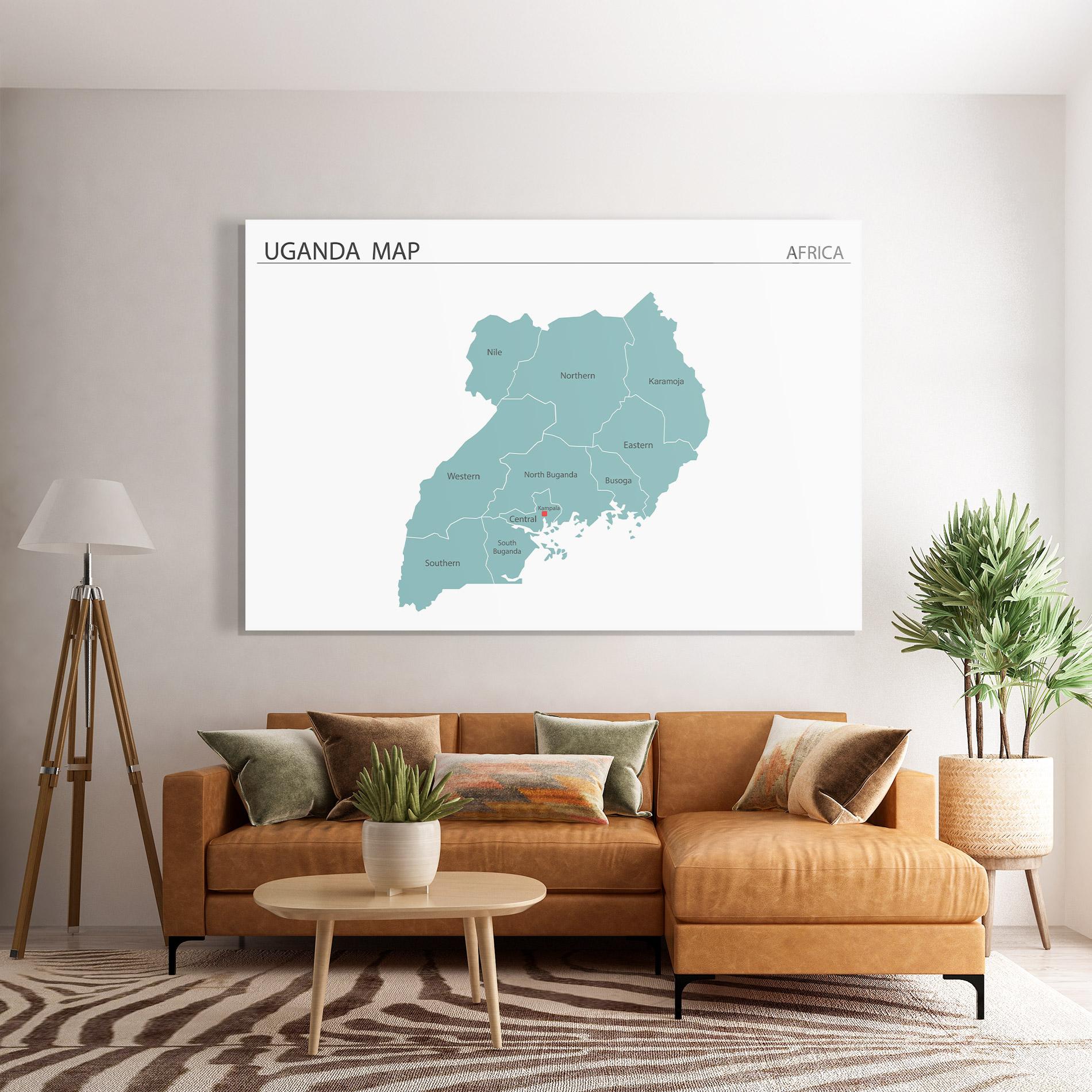 Стъклена картина Uganda Map mockup 7