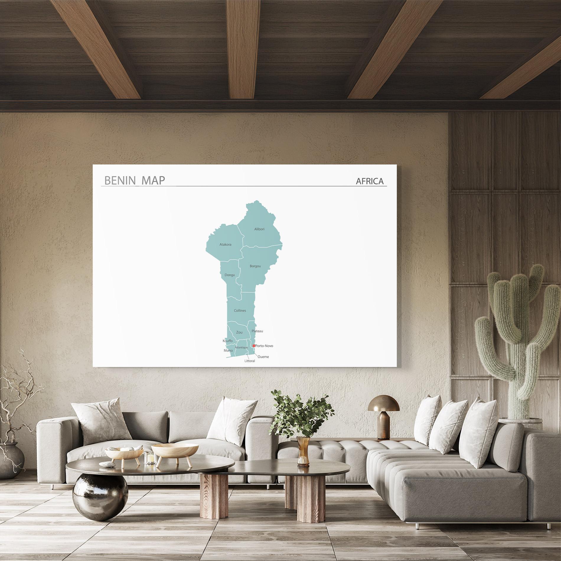 Стъклена картина Benin Map mockup 8