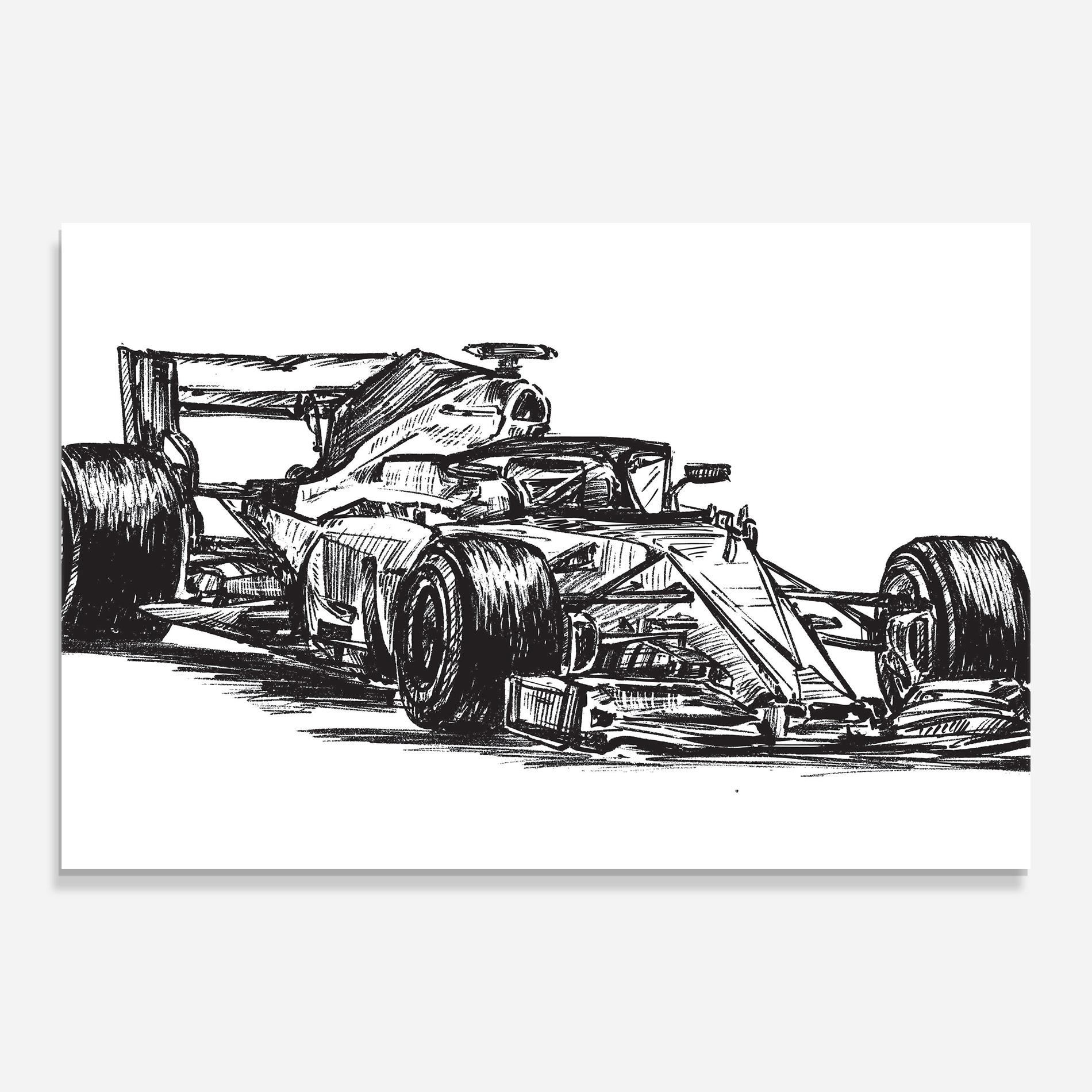 Стъклена картина Black Line F1 mockup 0