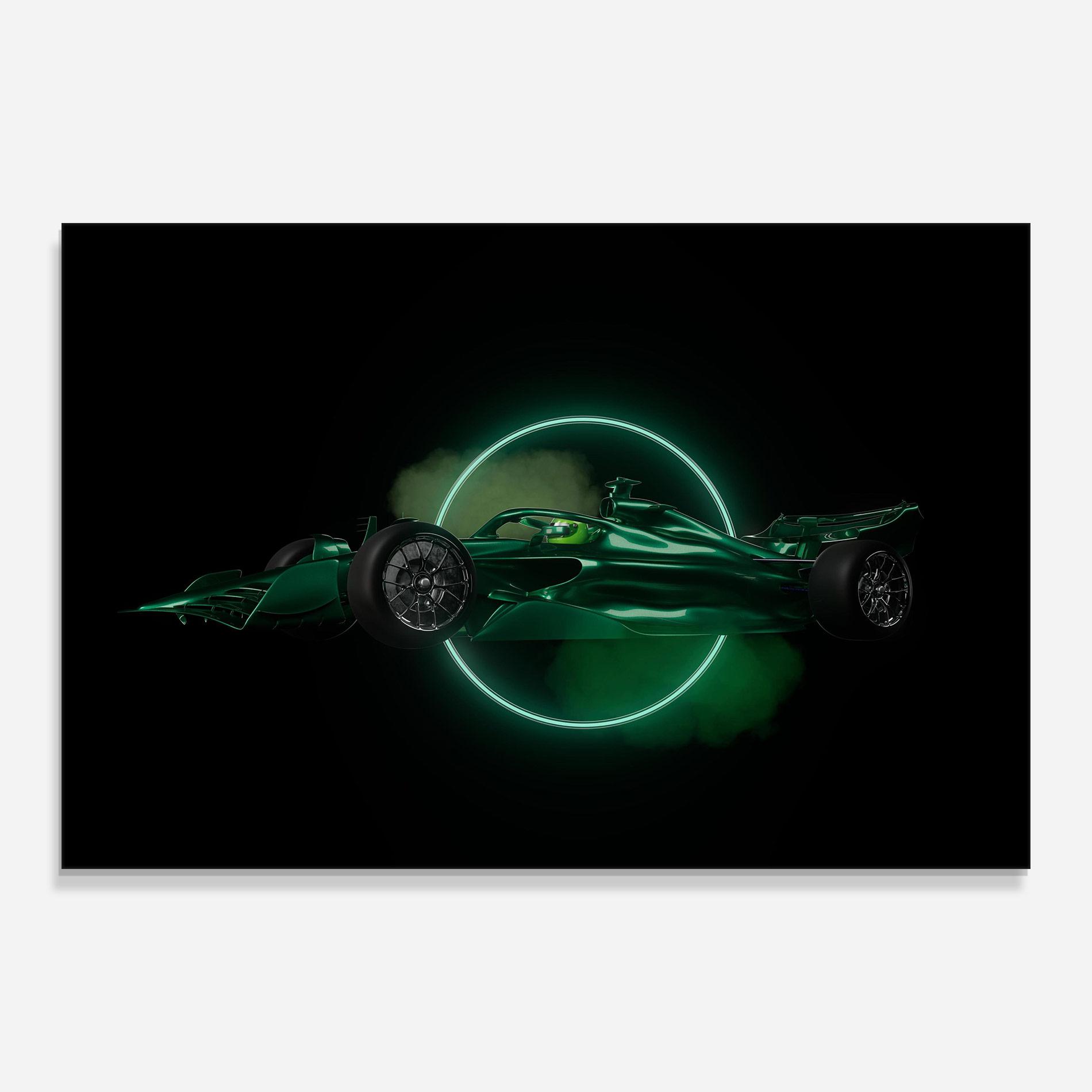 Стъклена картина Green Racing Car mockup 0