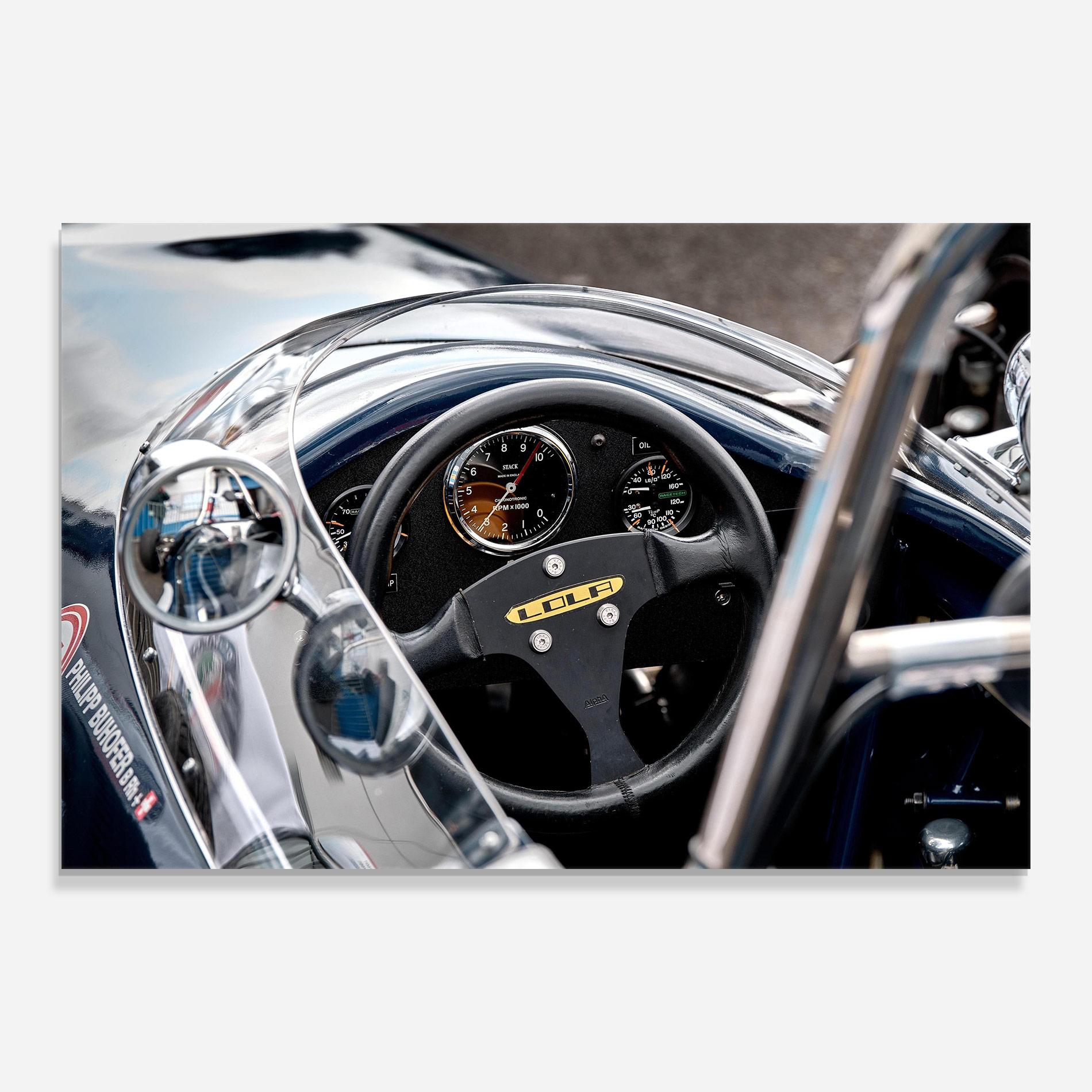 Стъклена картина Race Car Closeup mockup 0