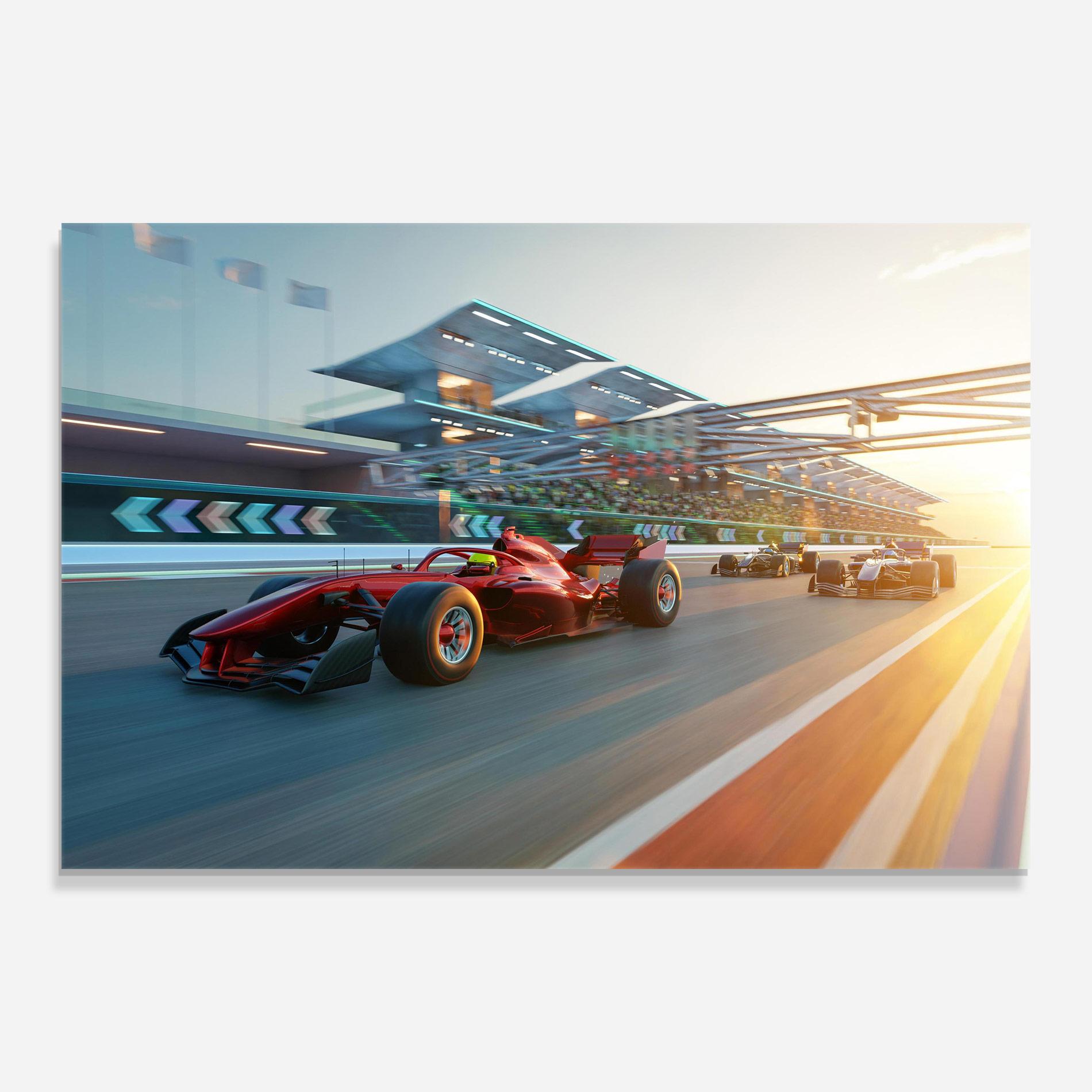 Стъклена картина Red F1 Speed mockup 0