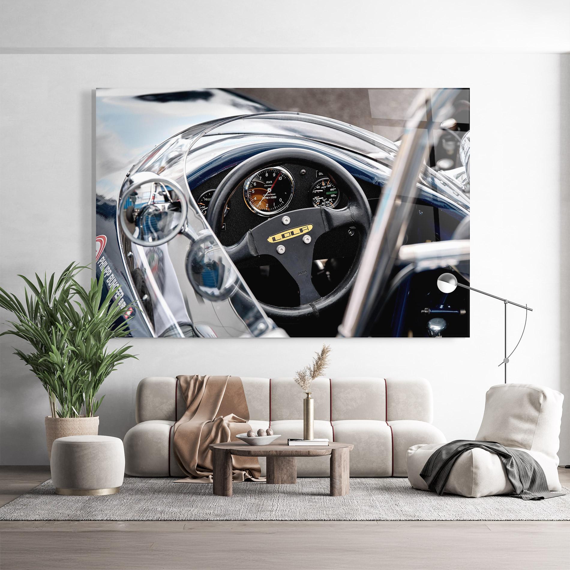 Стъклена картина Race Car Closeup mockup 9