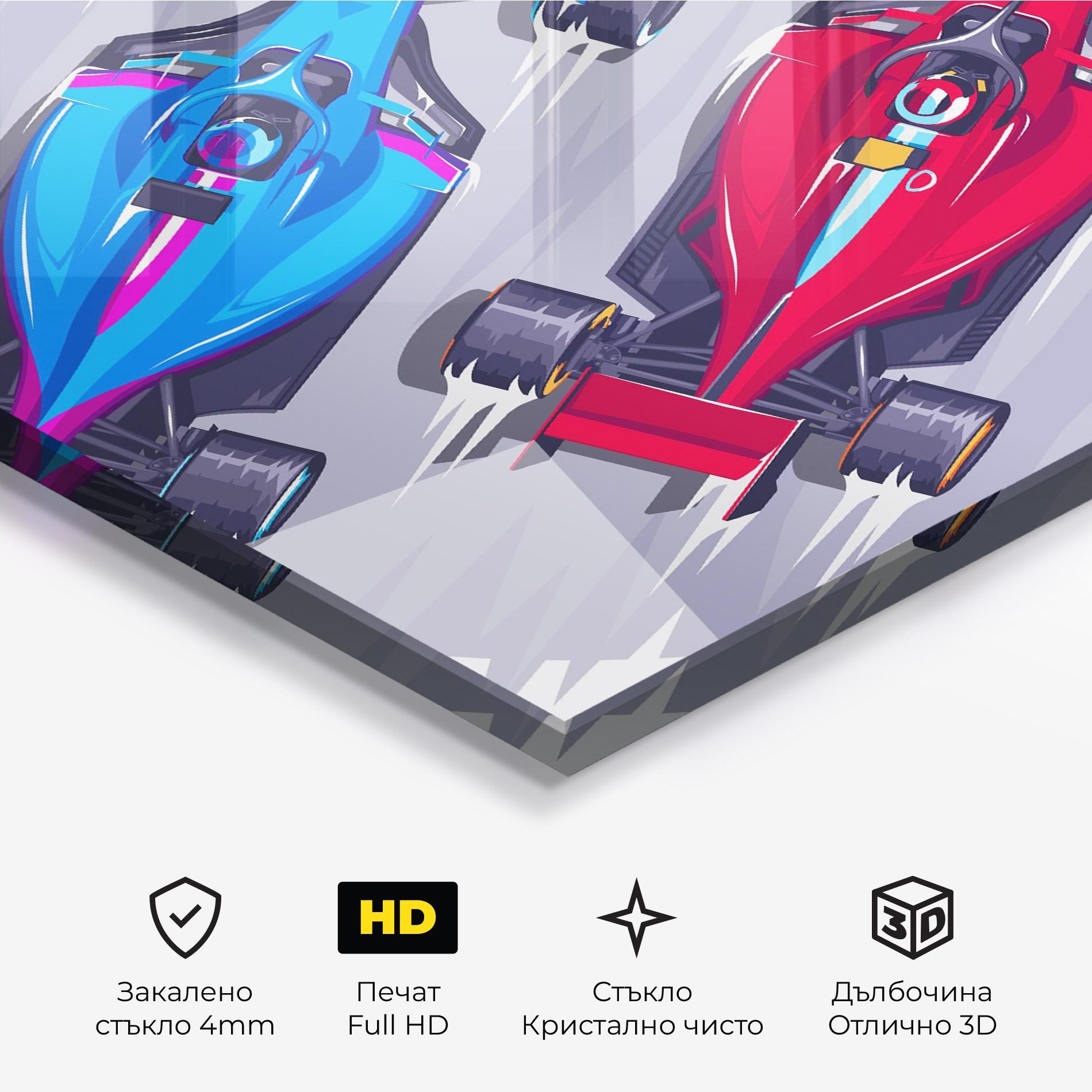 Стъклена картина Bolides mockup 3