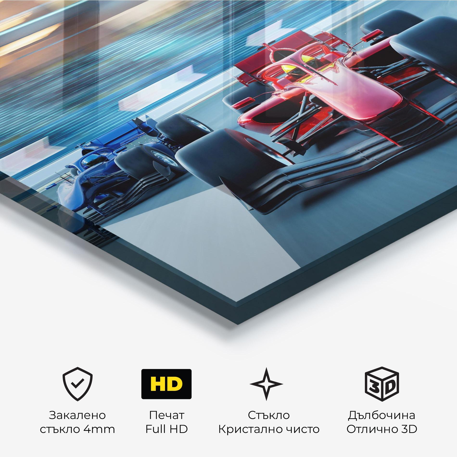 Стъклена картина F1 Racing mockup 3