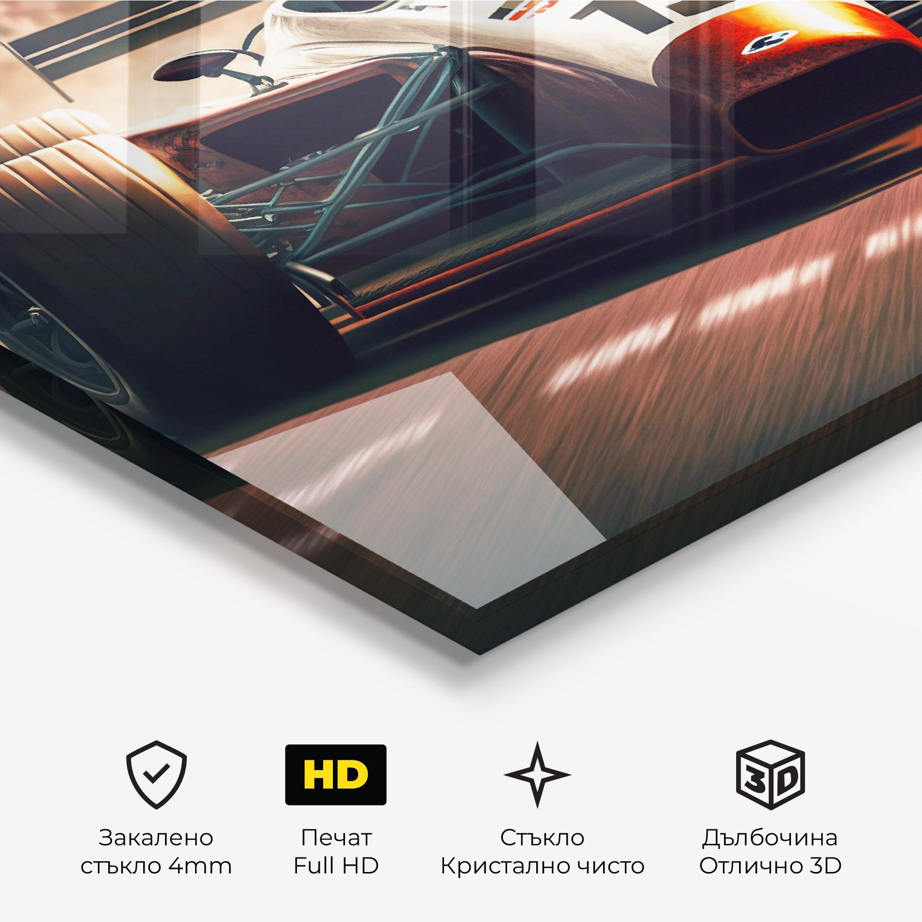 Стъклена картина Formula 1 Racing mockup 3