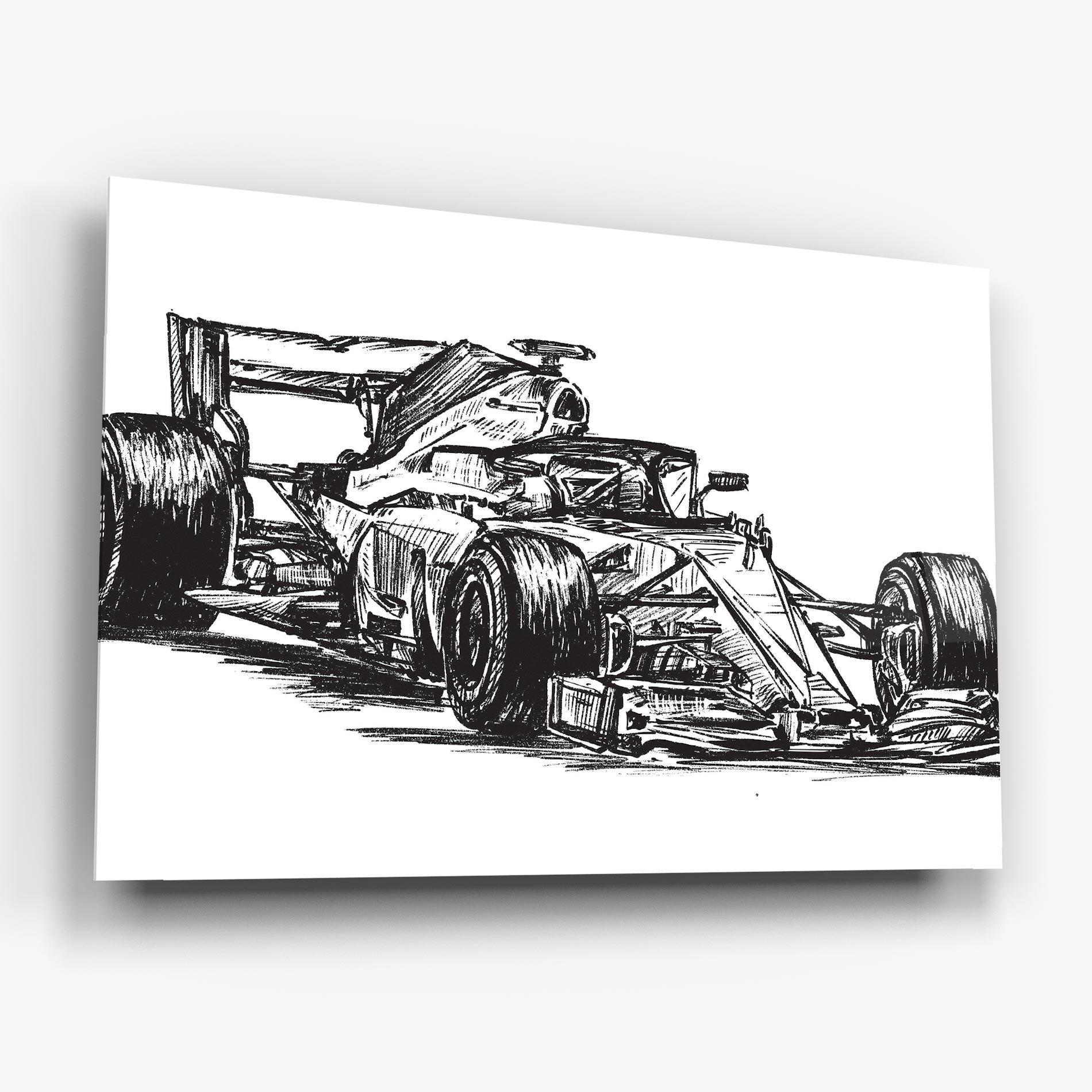 Стъклена картина Black Line F1 mockup 6