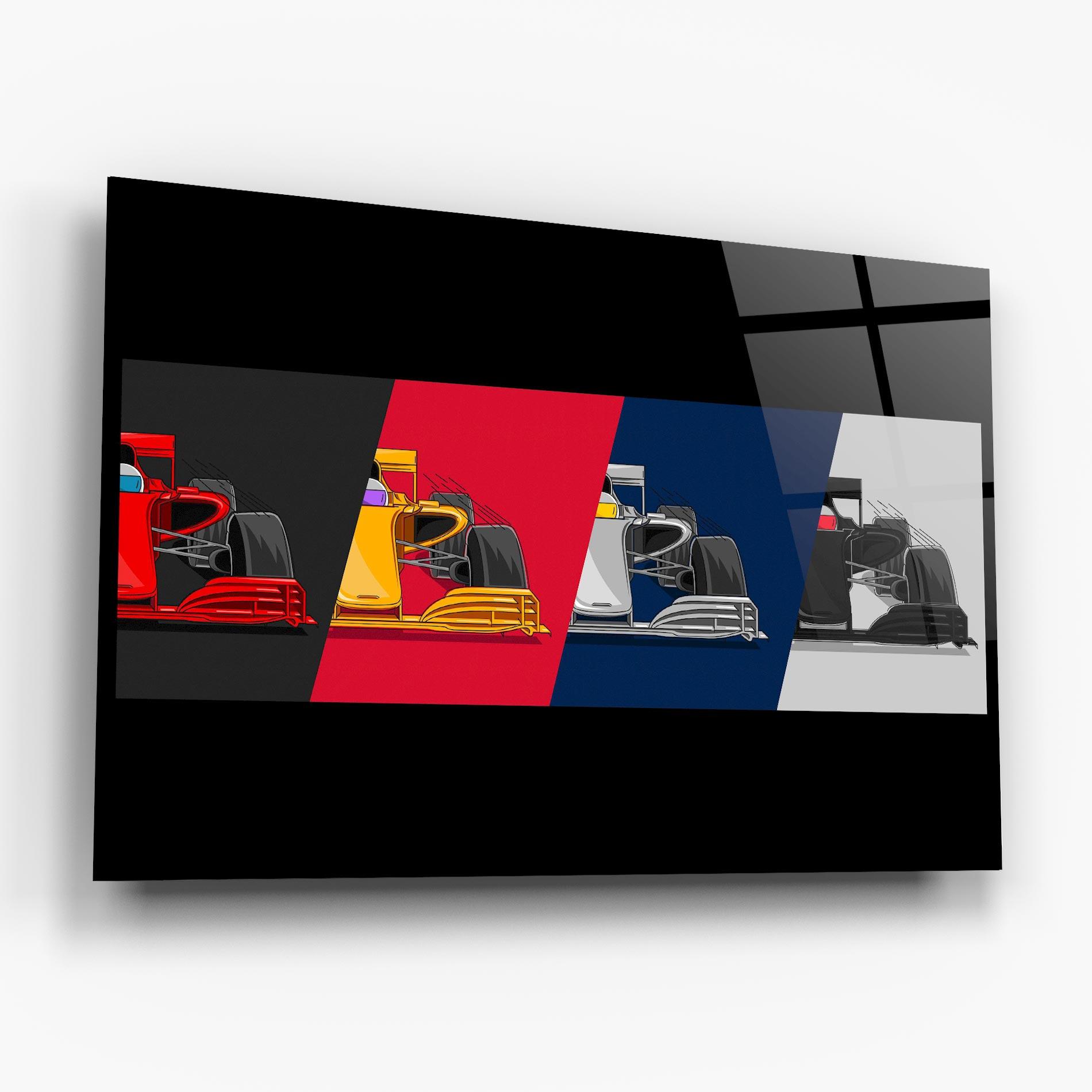 Стъклена картина F1 Cars mockup 6