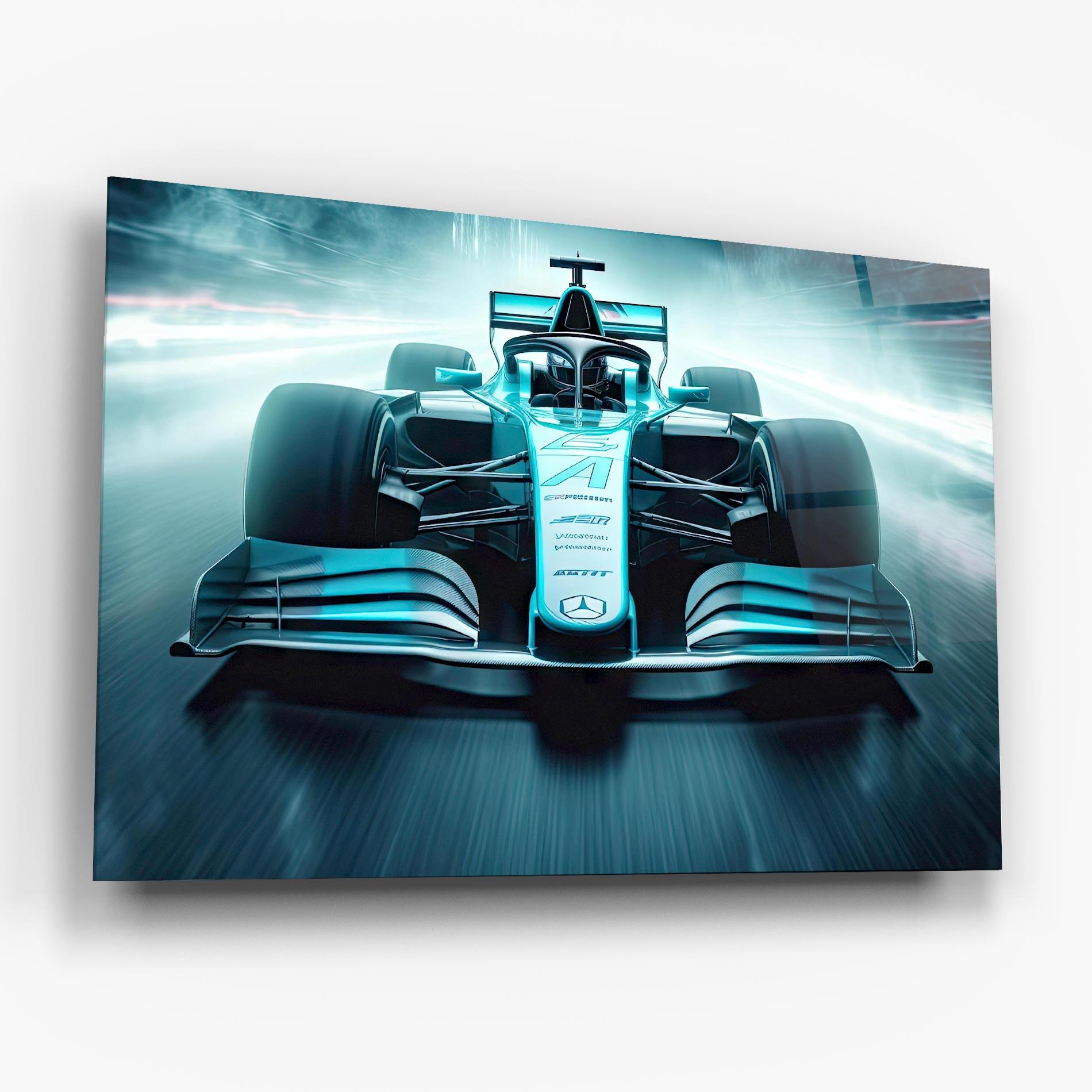 Стъклена картина F1 Smoke Cars mockup 6