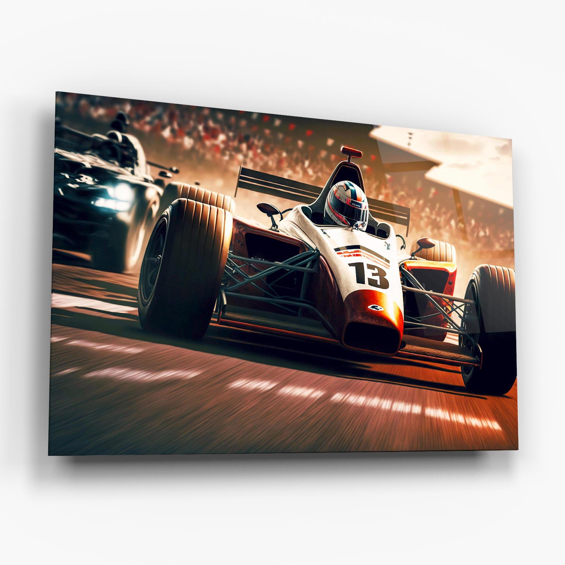 Стъклена картина Formula 1 Racing mockup 6