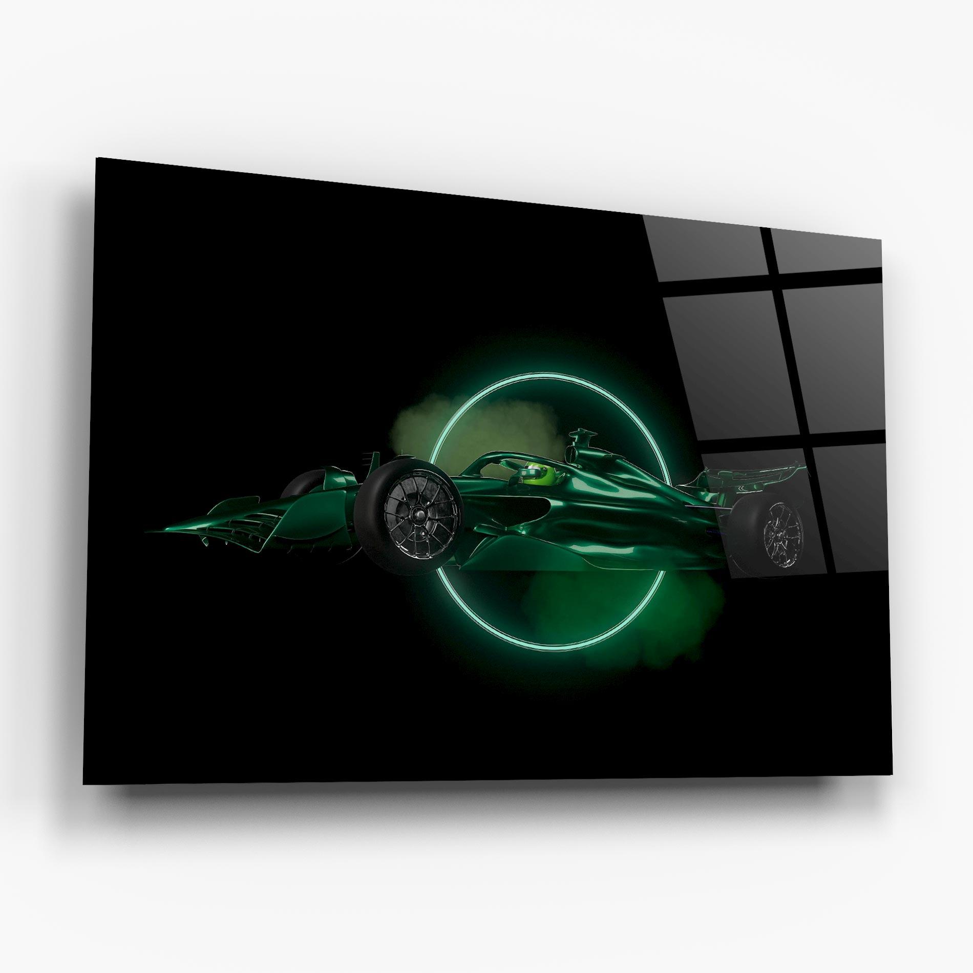 Стъклена картина Green Racing Car mockup 6