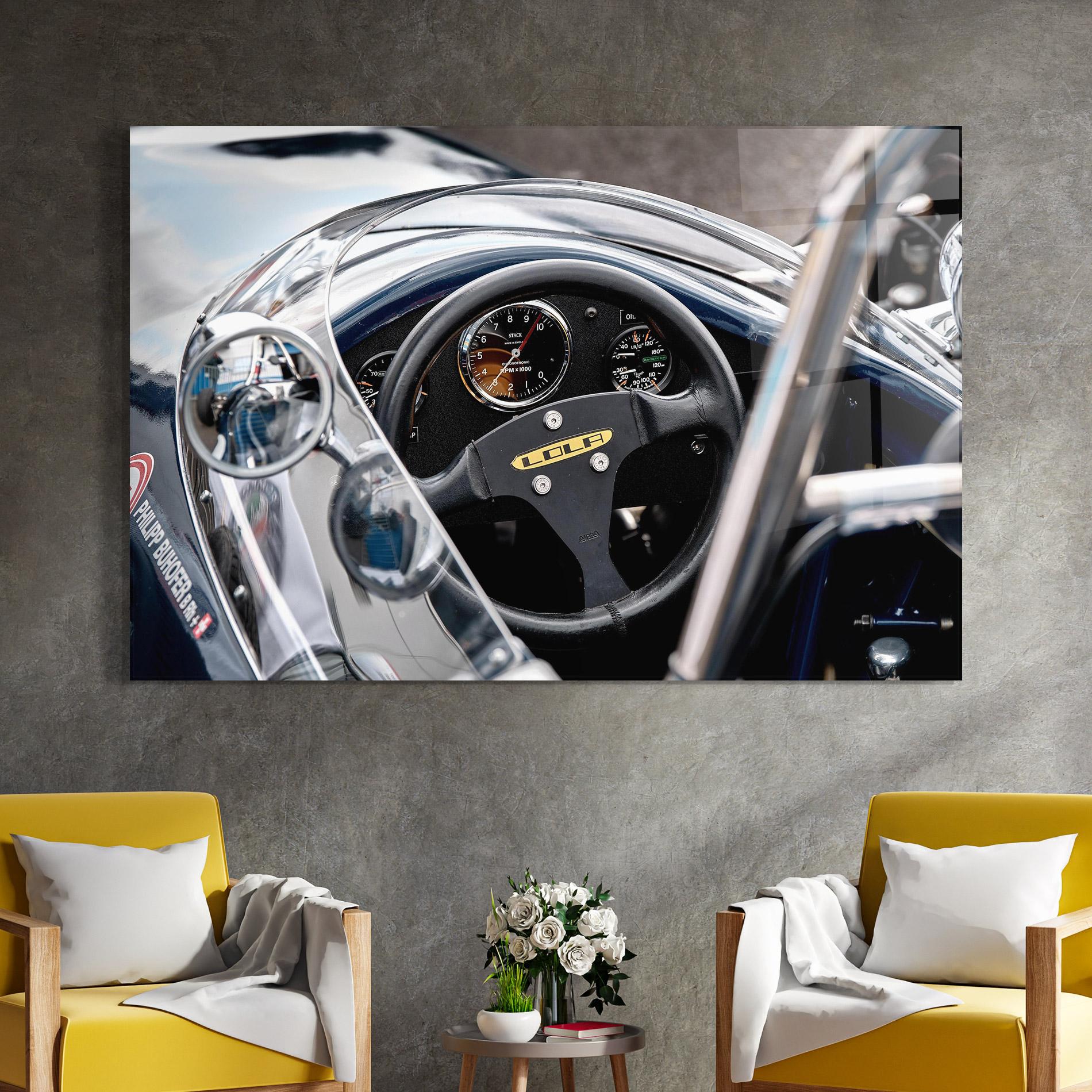 Стъклена картина Race Car Closeup mockup 4