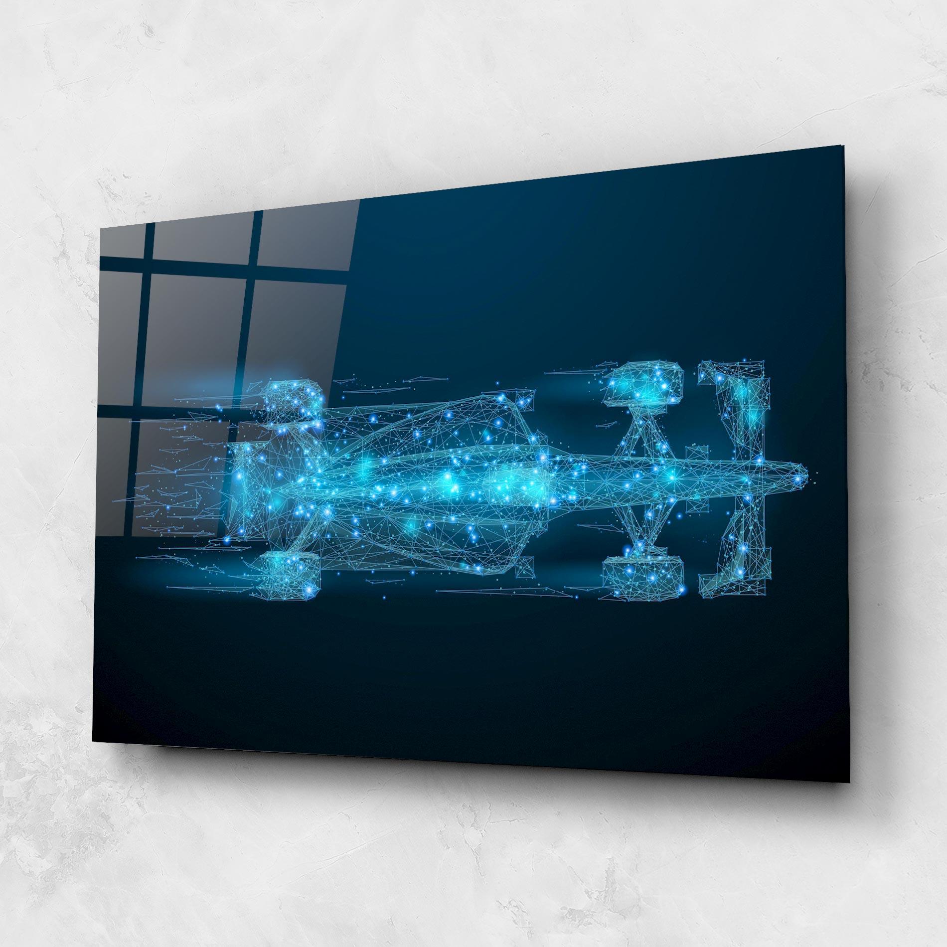 Стъклена картина Blue Light F1 mockup 1