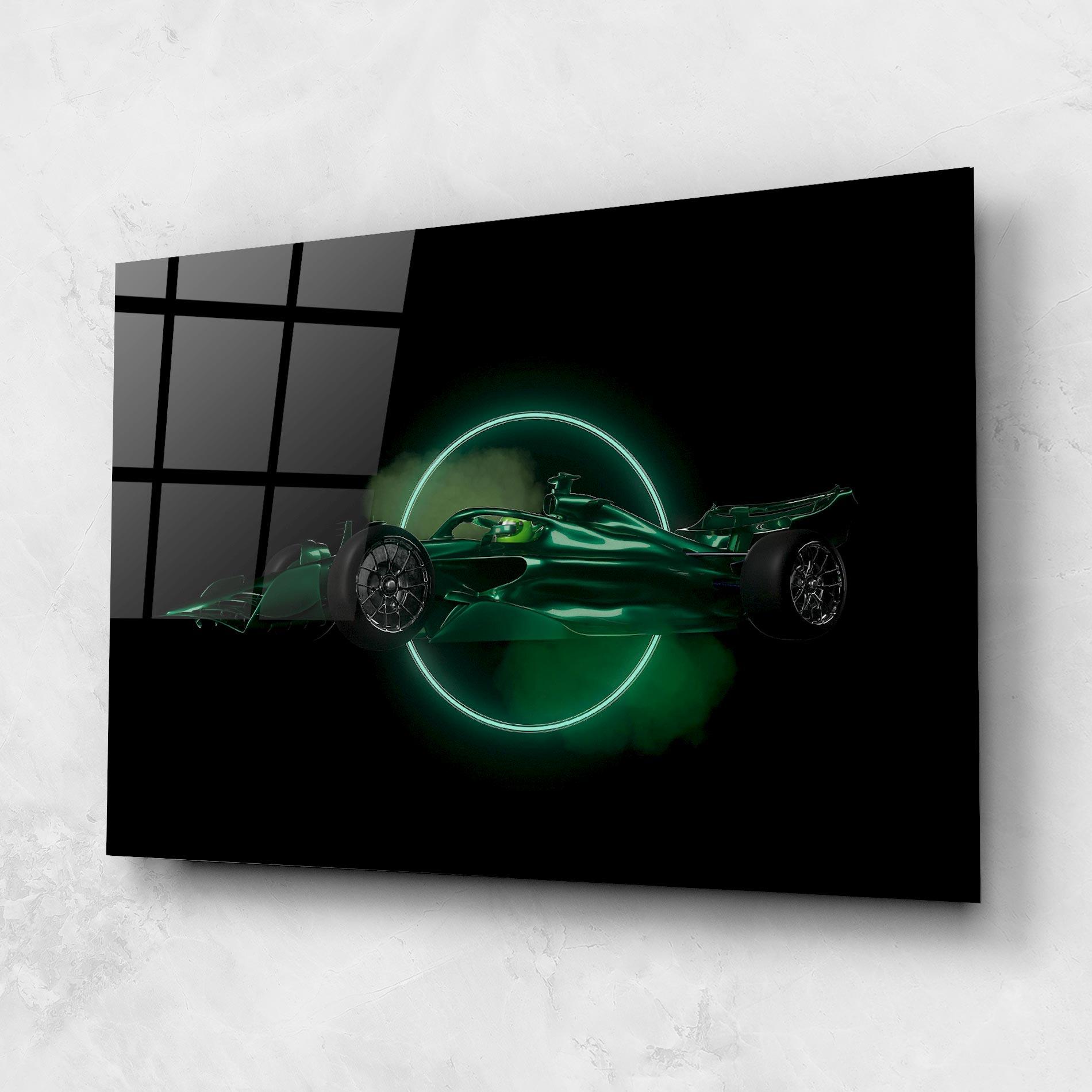 Стъклена картина Green Racing Car mockup 1