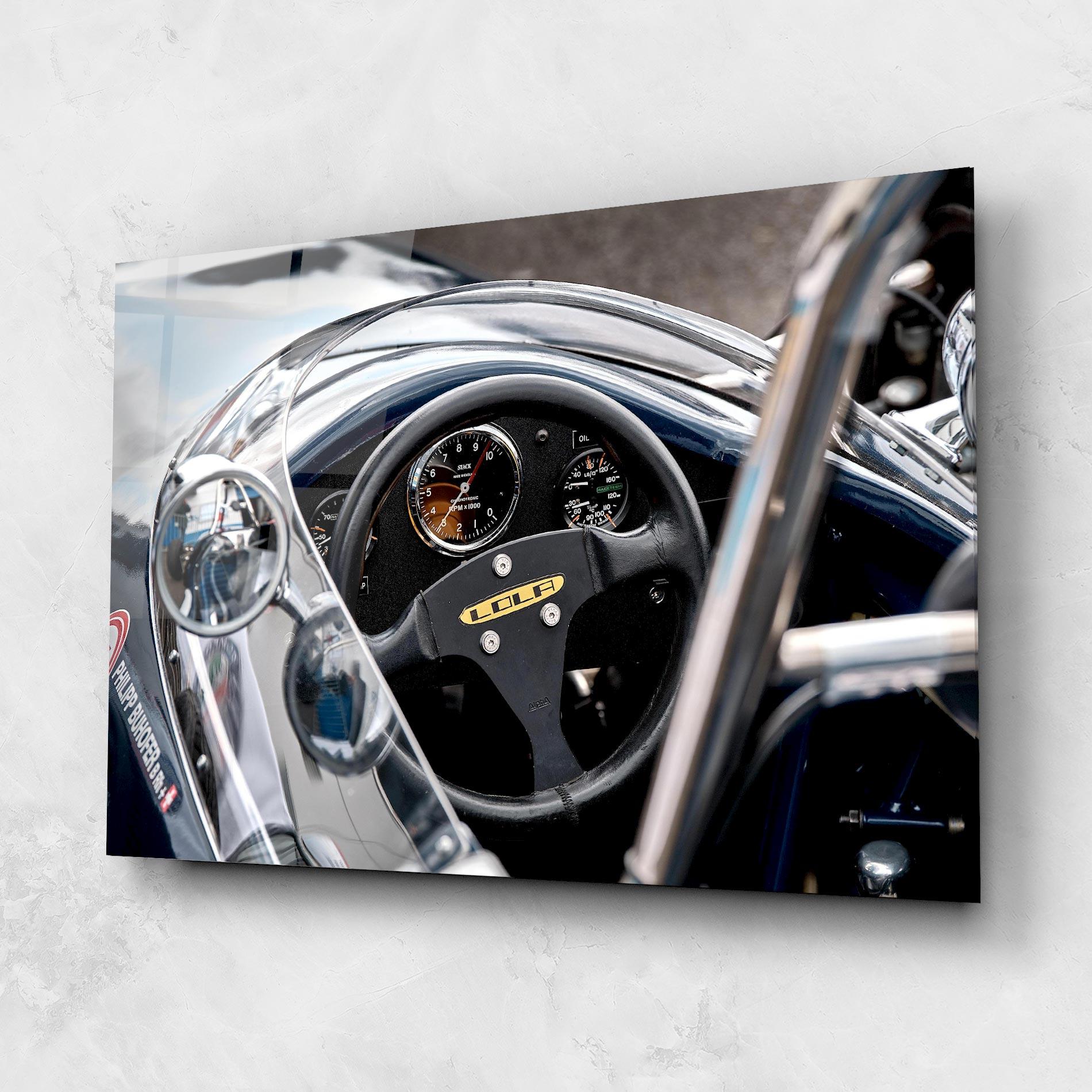 Стъклена картина Race Car Closeup mockup 1