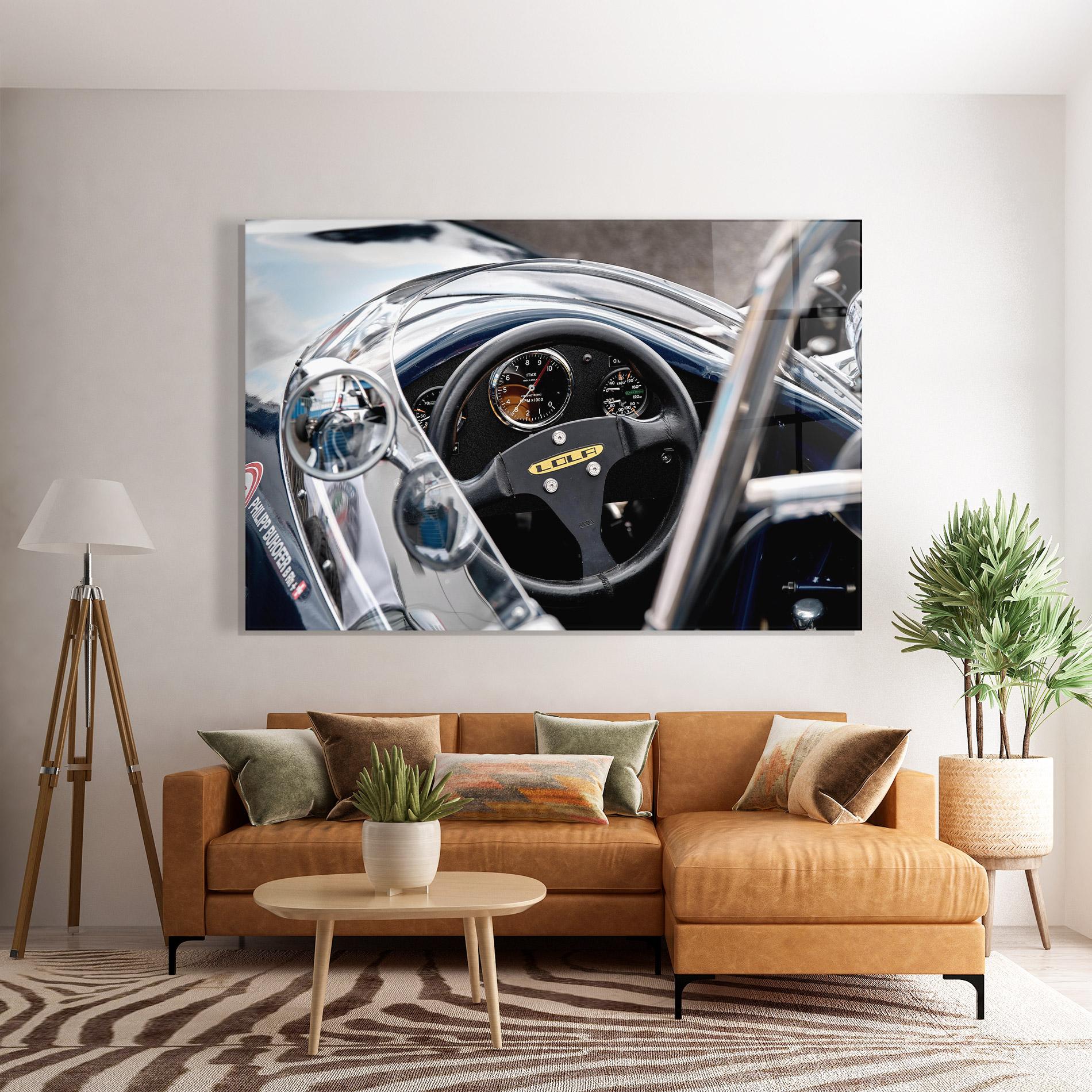 Стъклена картина Race Car Closeup mockup 7